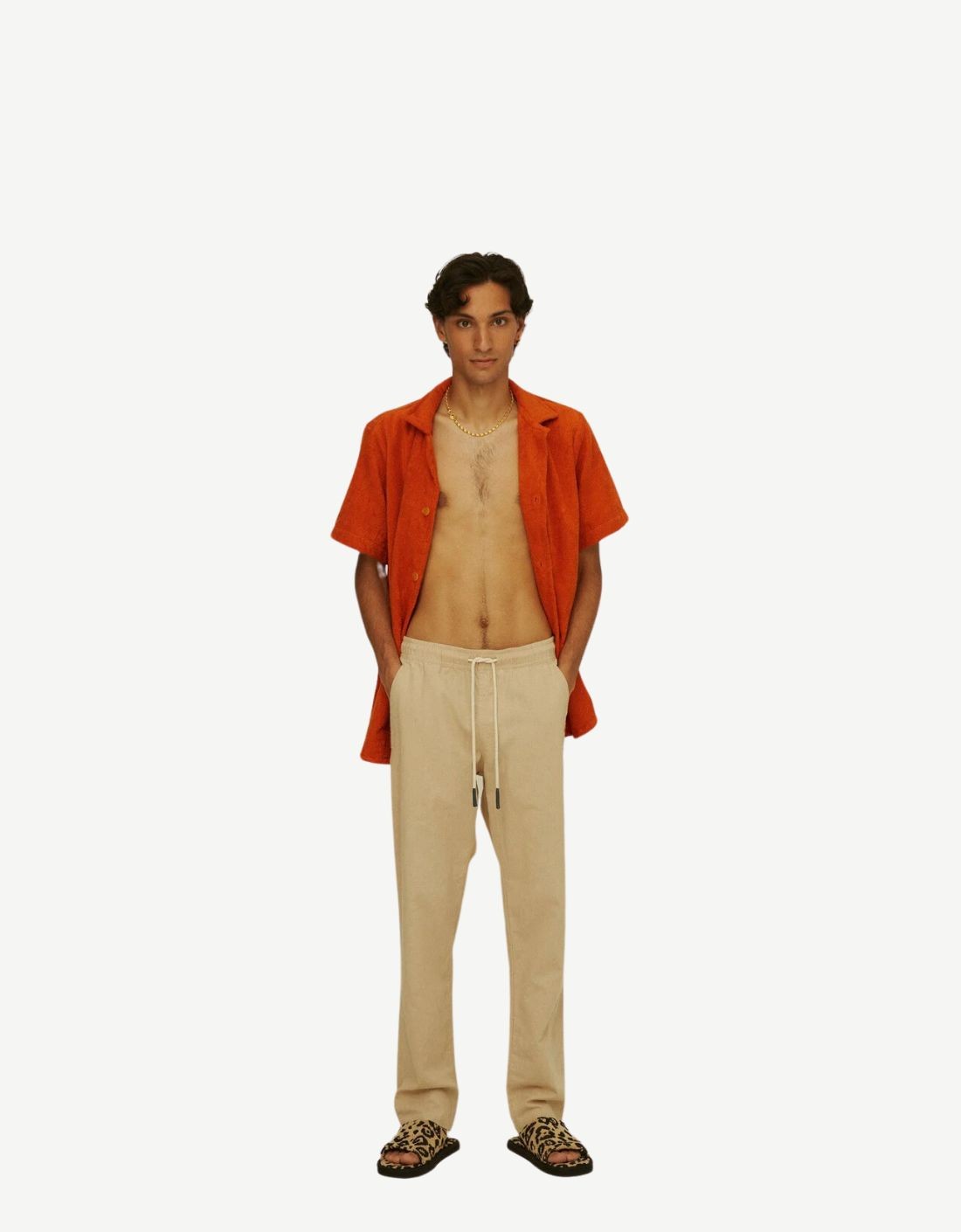 Pantalon en lin beige