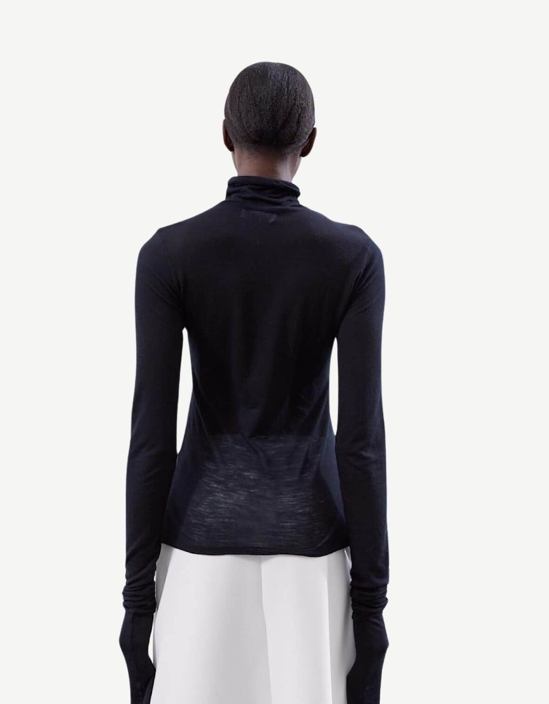 Top semitransparente mangas largas