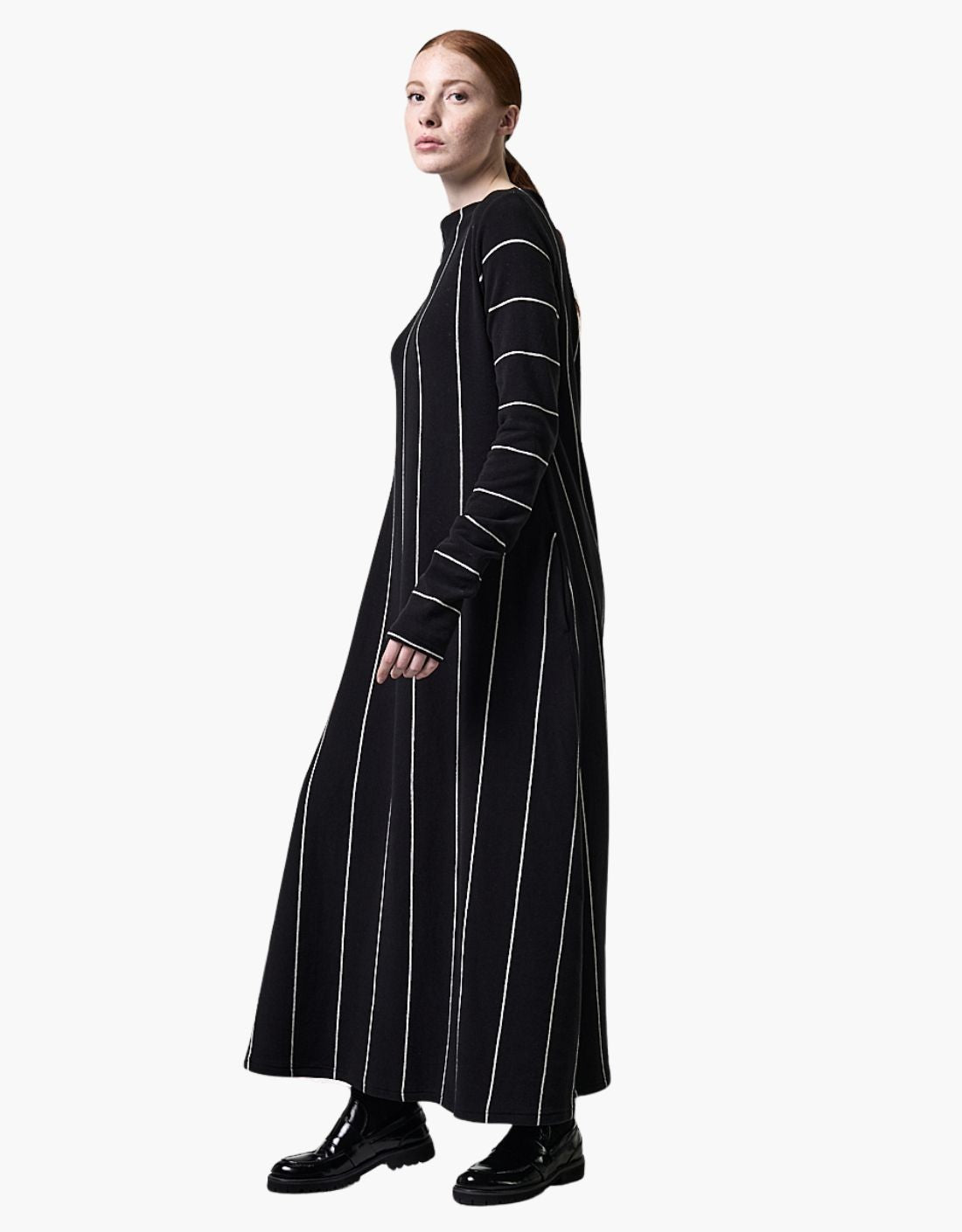 Vestido largo textura jersey