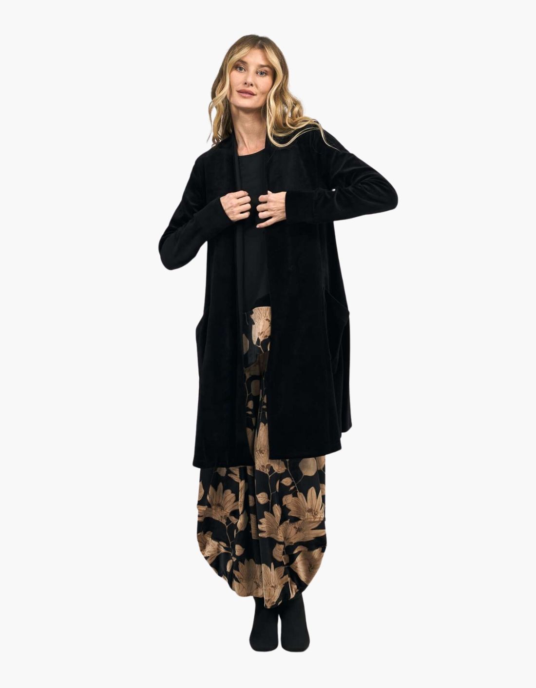 Chaqueta terciopelo negro "Emma" - AJ718B