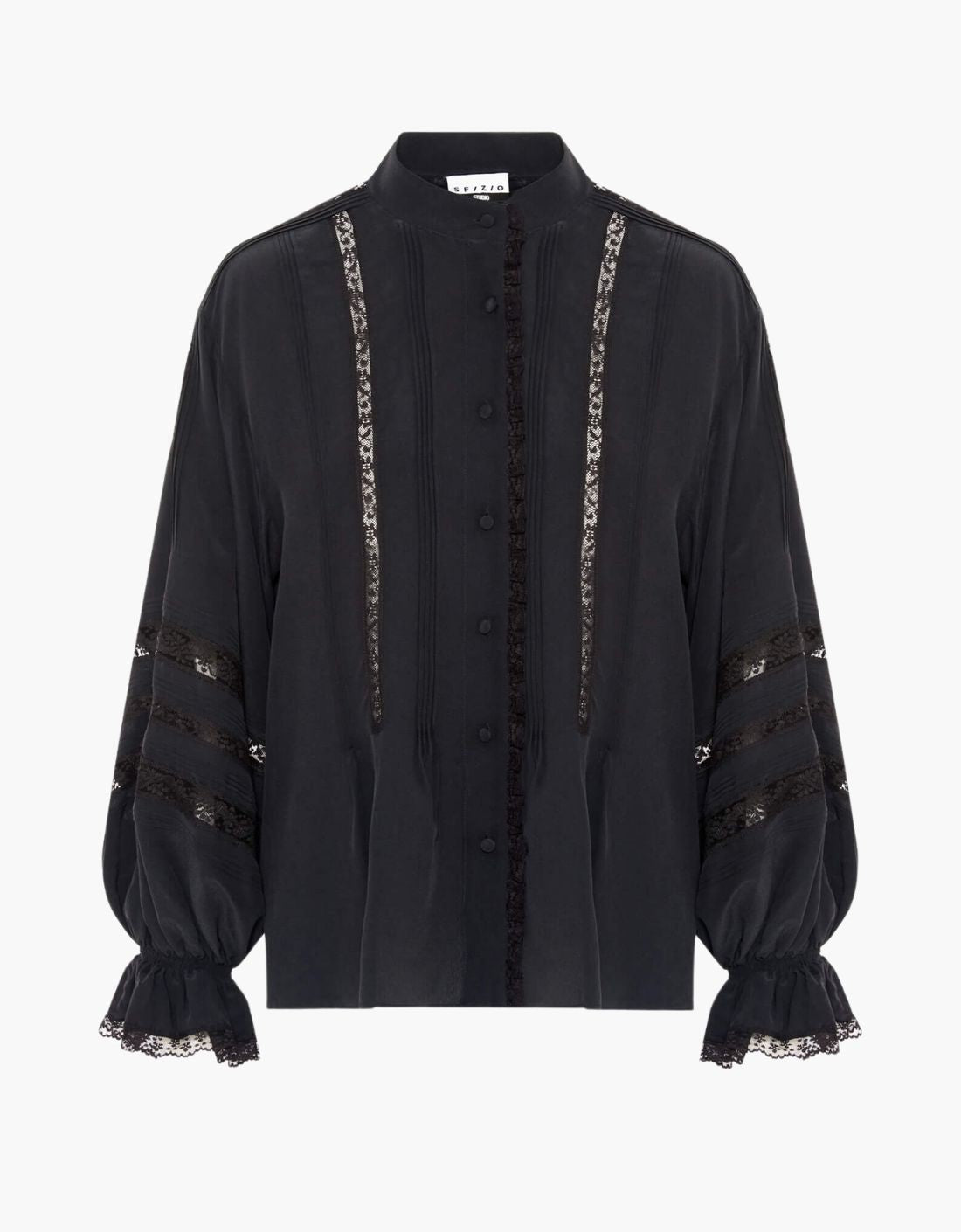 Camisa seda lavada con encaje "Laces"