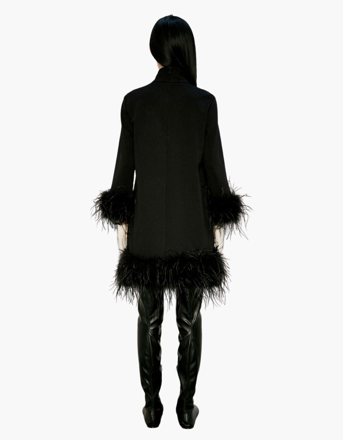 Vestido con detalle plumas - M4IA10 – vista 3