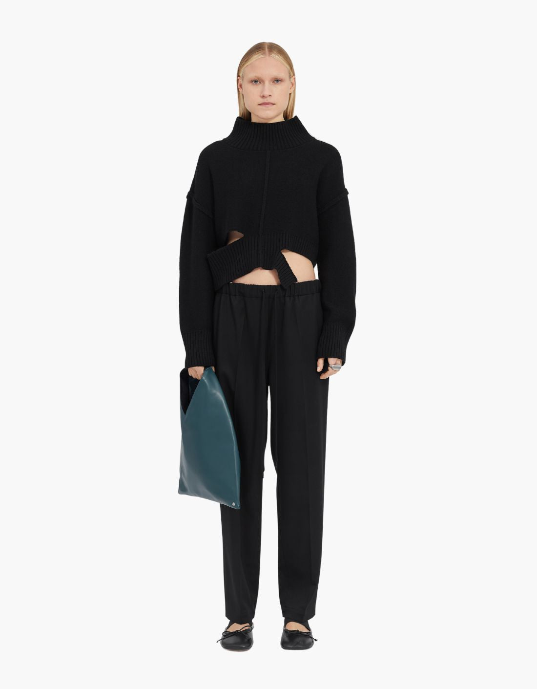 Pantalón de lana sastre con cordón de cierre - MM6