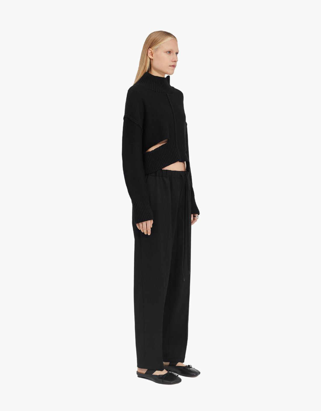 Pantalón de lana sastre con cordón de cierre - MM6