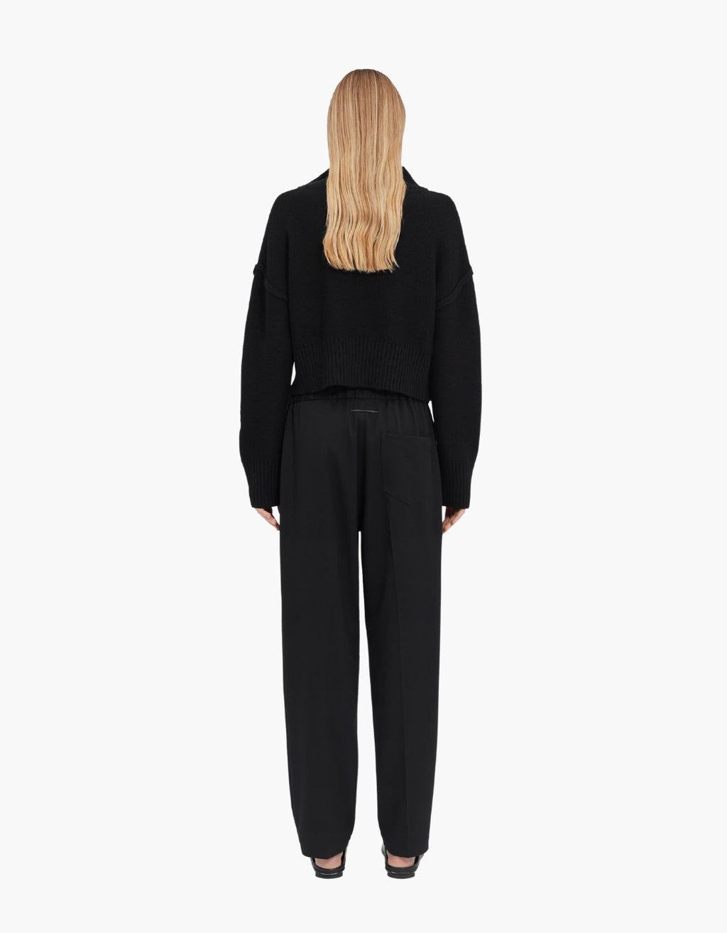 Pantalón de lana sastre con cordón de cierre - MM6