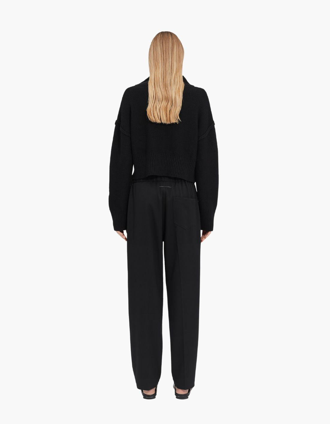 Pantalón de lana sastre con cordón de cierre - MM6