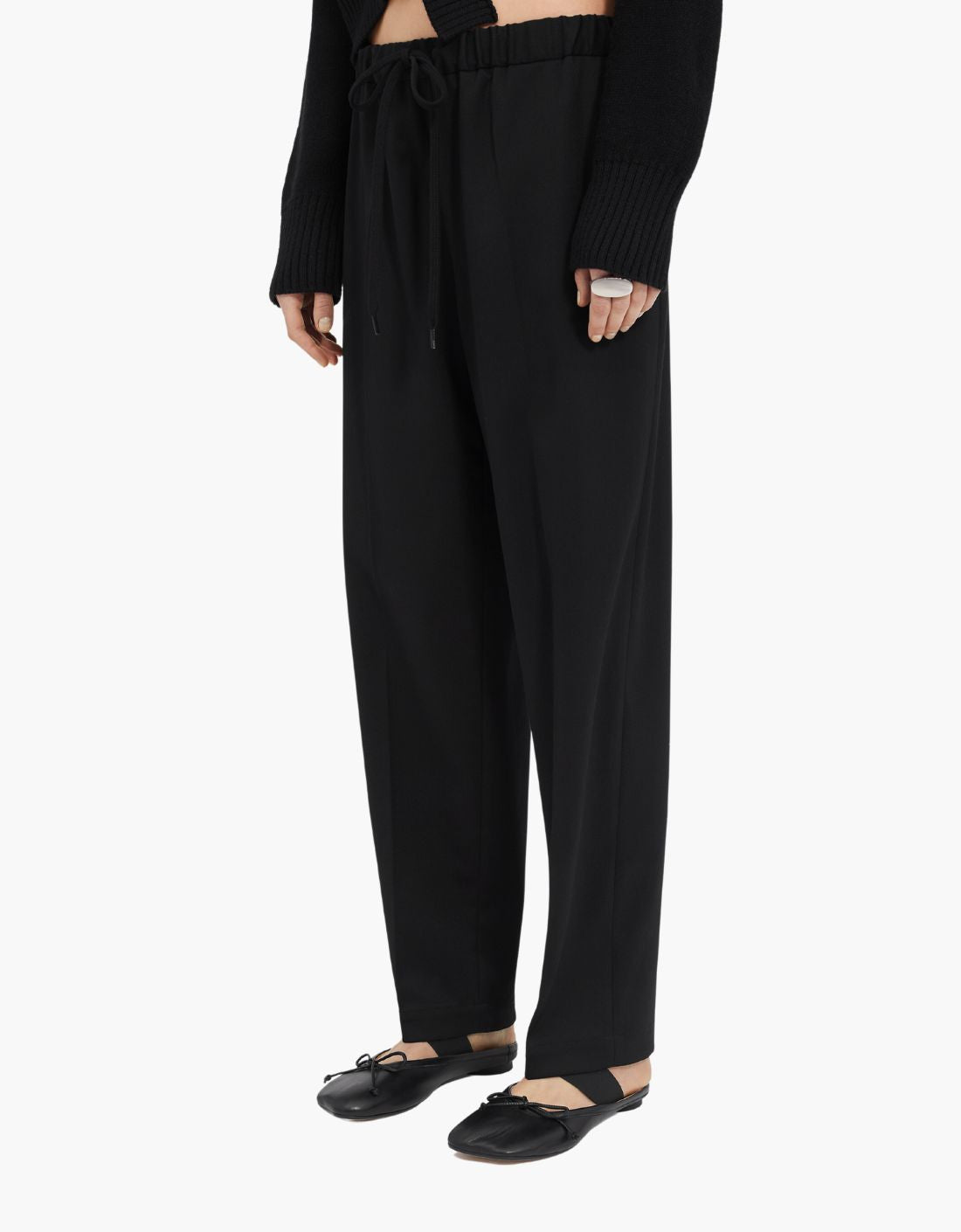 Pantalón de lana sastre con cordón de cierre - MM6