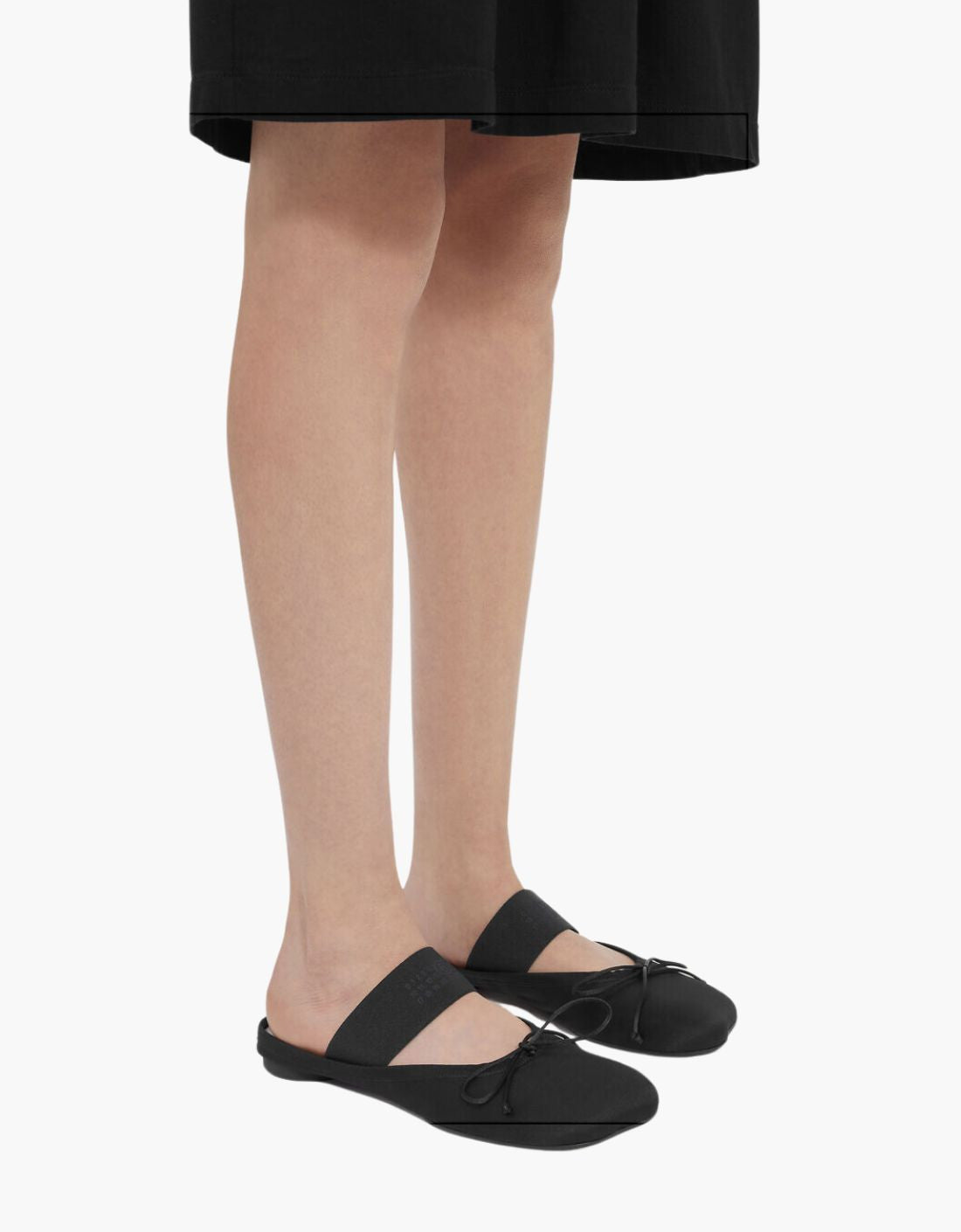 Anatomic Ballerina Mule Satin - MM6 BLACK
