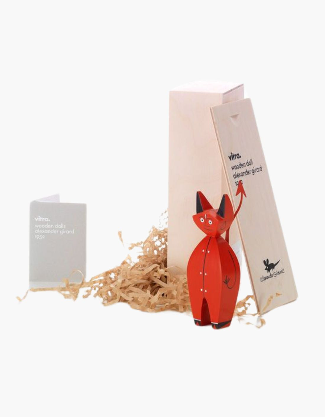 Muñeca de madera Little Devil de VITRA, figura decorativa con diseño de diablillo en tonos cálidos y detalles artesanales.