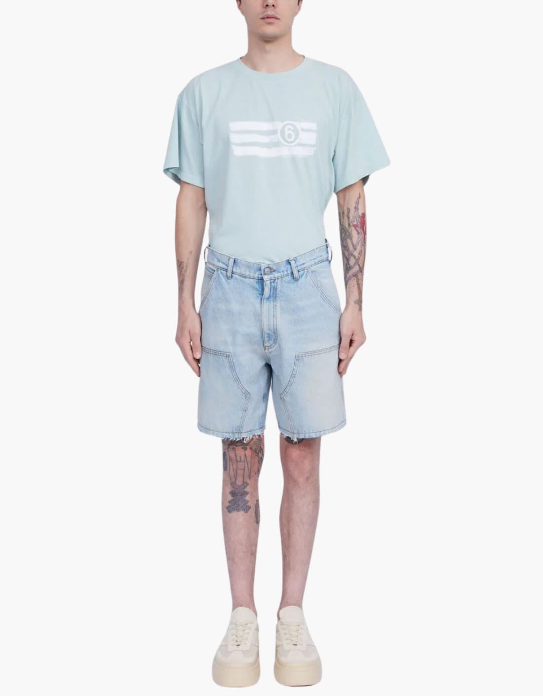 poches en denim Bermuda MM6