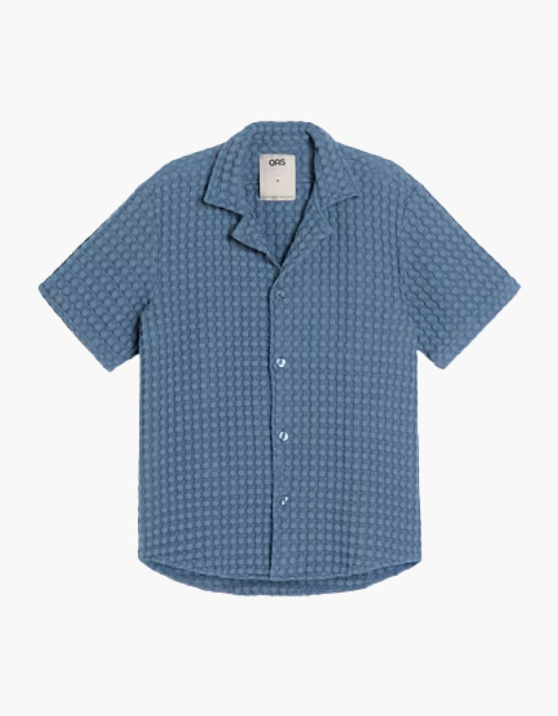 Chemise « gaufre » - Bleue