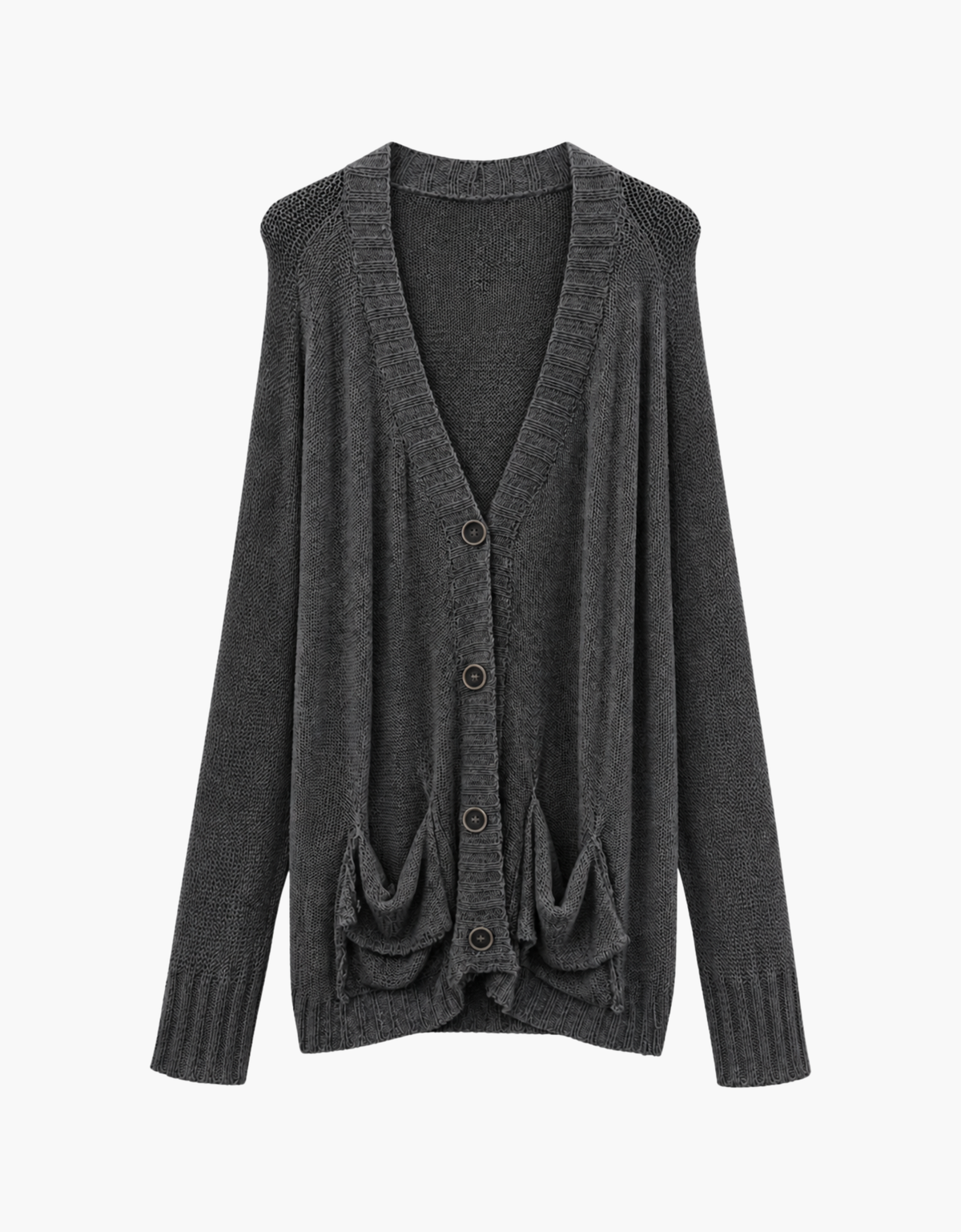 Cardigan de punto bolsillo drapeado – vista 4