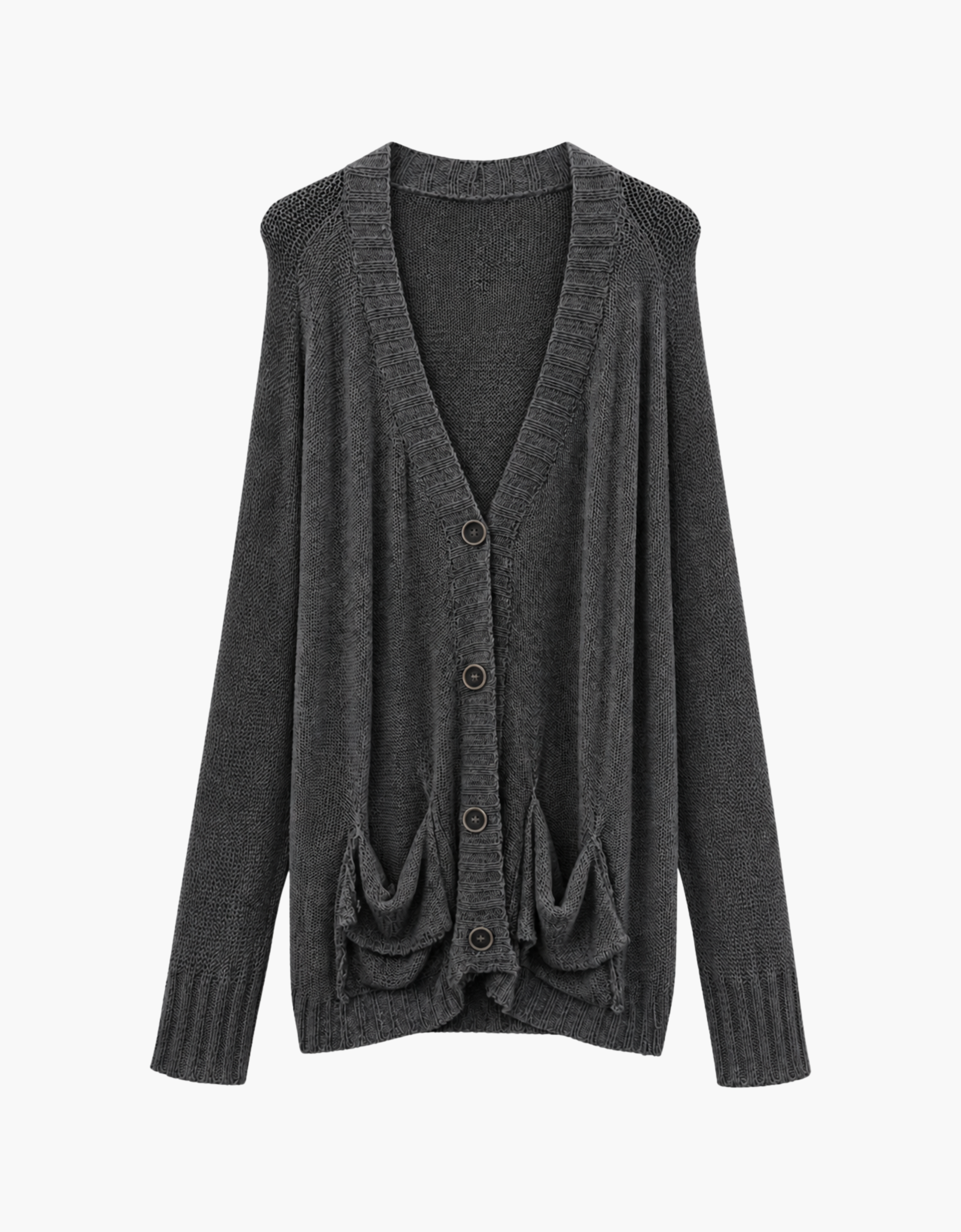 Cardigan de punto bolsillo drapeado