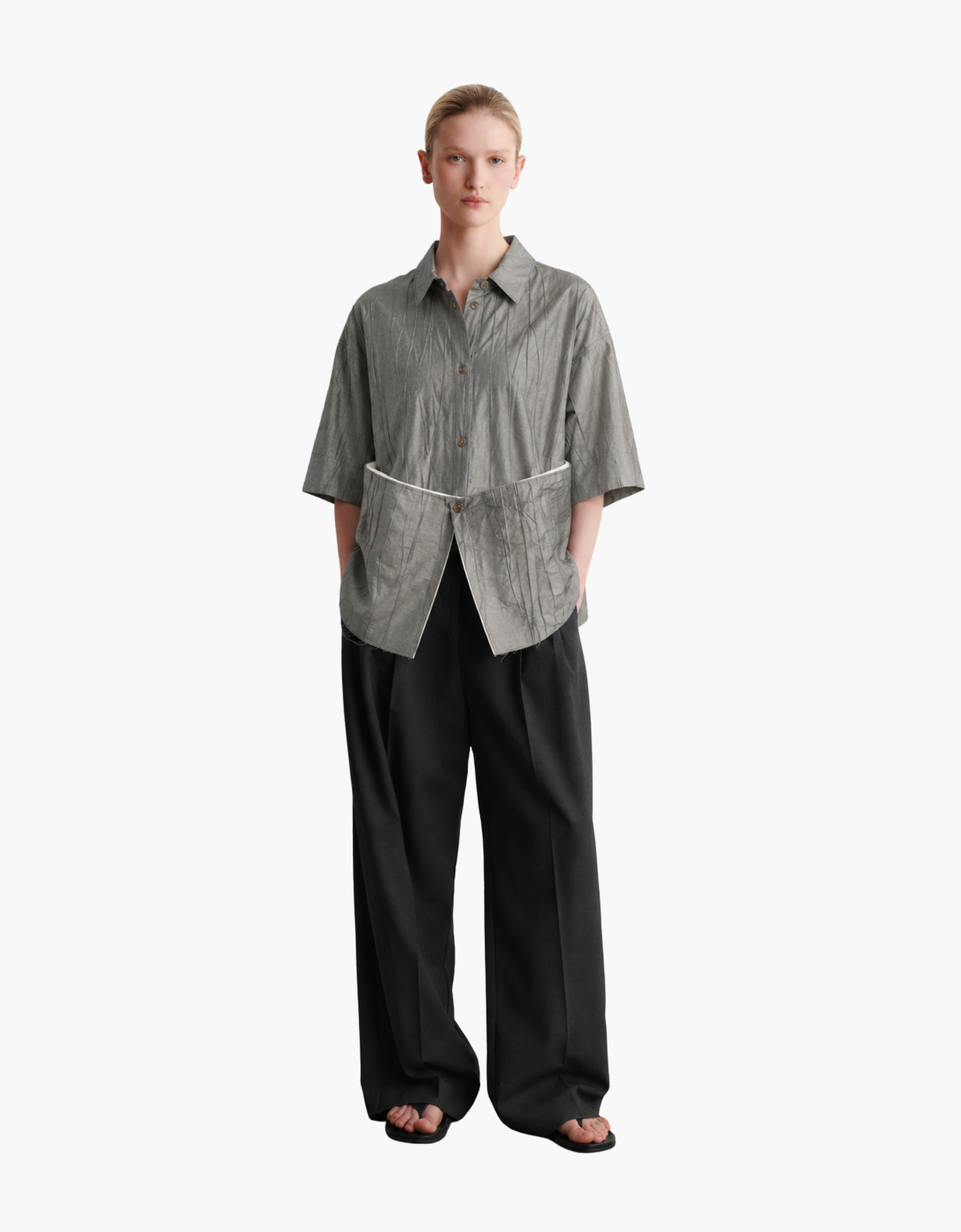 Camisa amplia textura "Haneul"