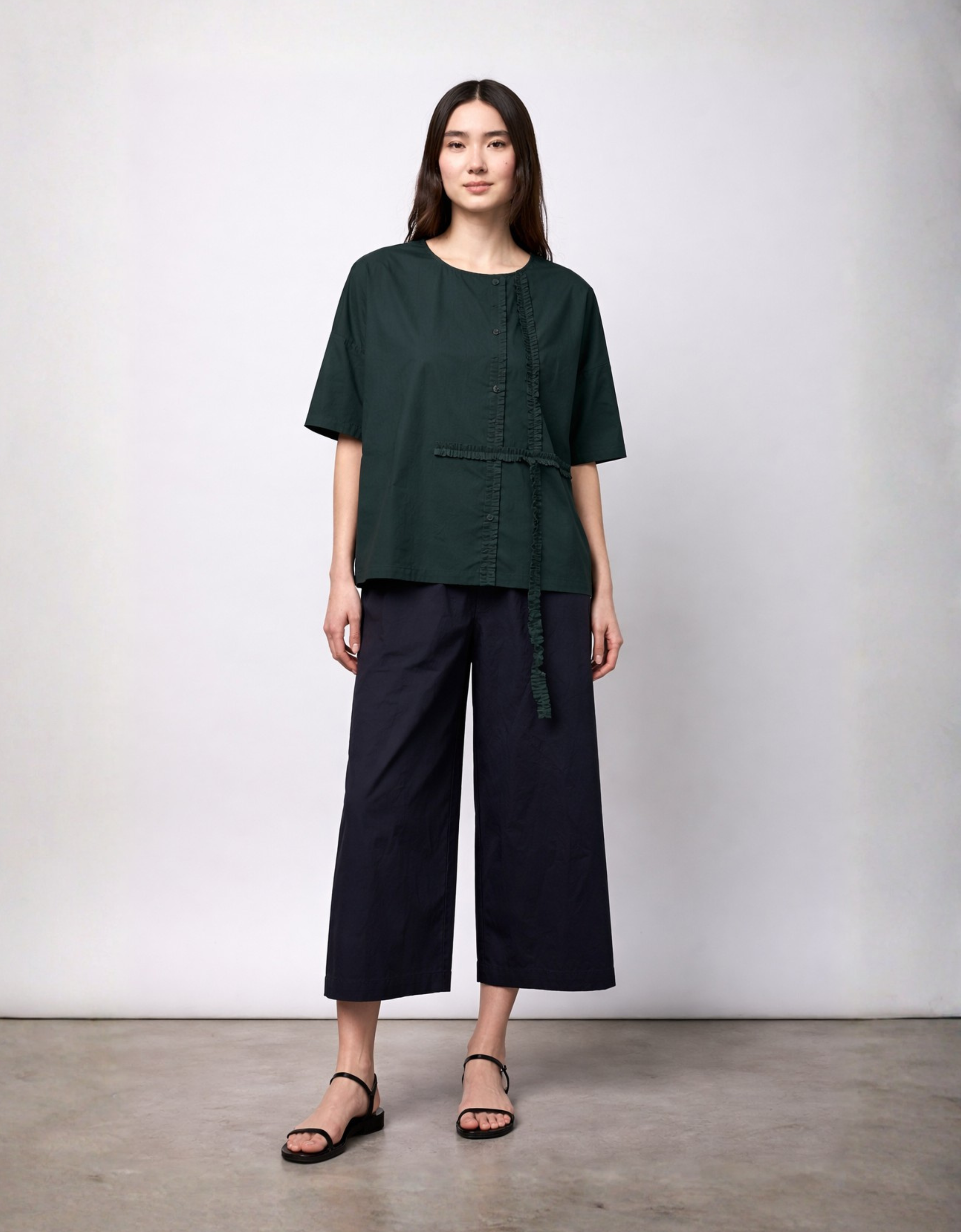 Blusa con frappe "Popeline" - L211PO