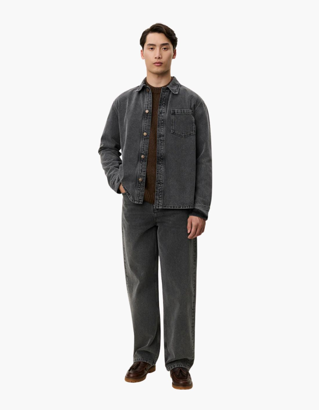 Sobrecamisa de algodón "Loan Washed" – vista 4
