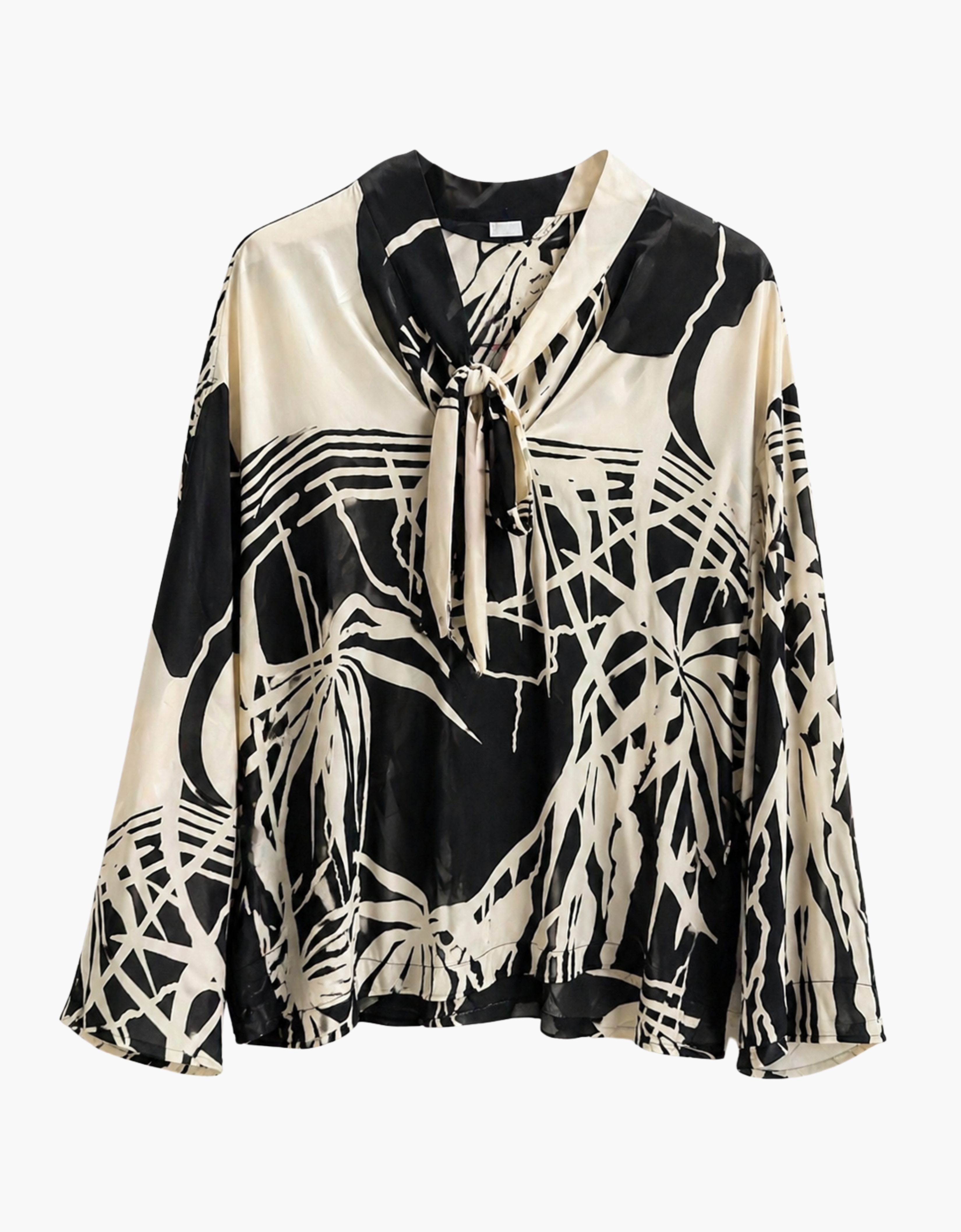 Blusa semitransparentre estampada