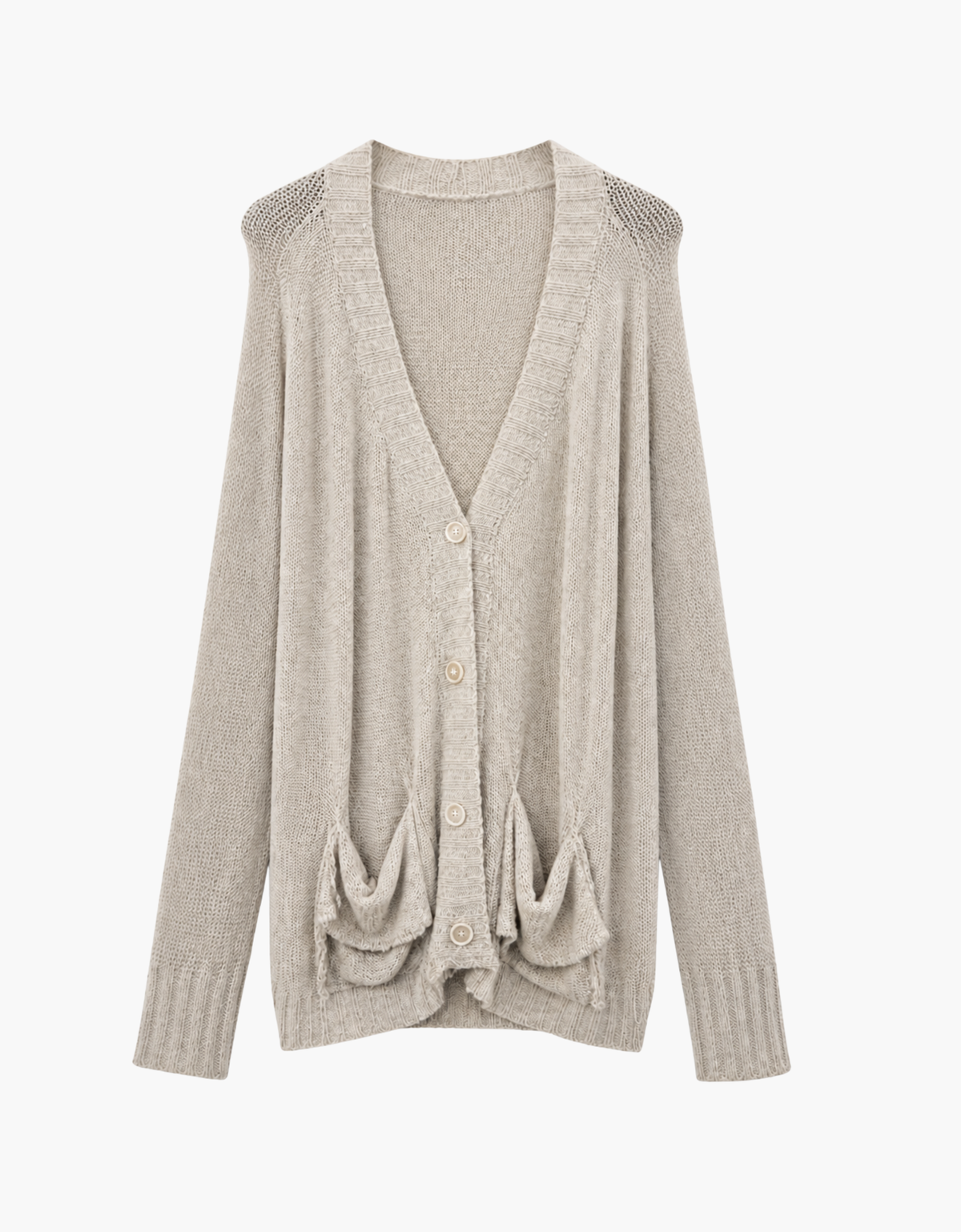 Cardigan de punto bolsillo drapeado – vista principal