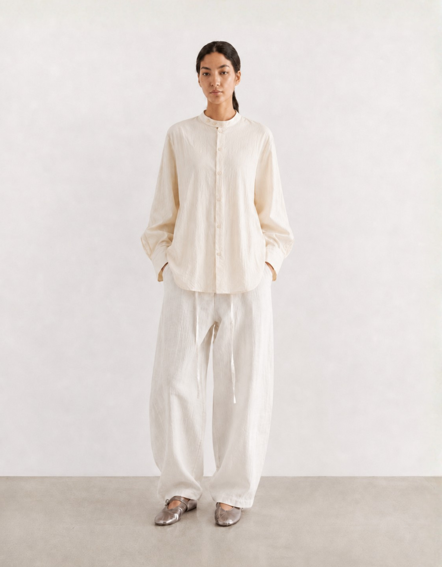 Camisa relaxed fit de tejido texturizado