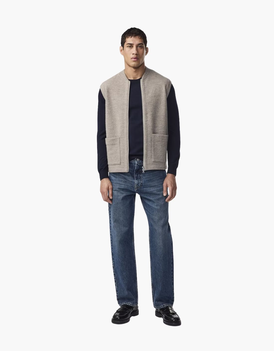 gilet en laine feutrée « bouillie »
