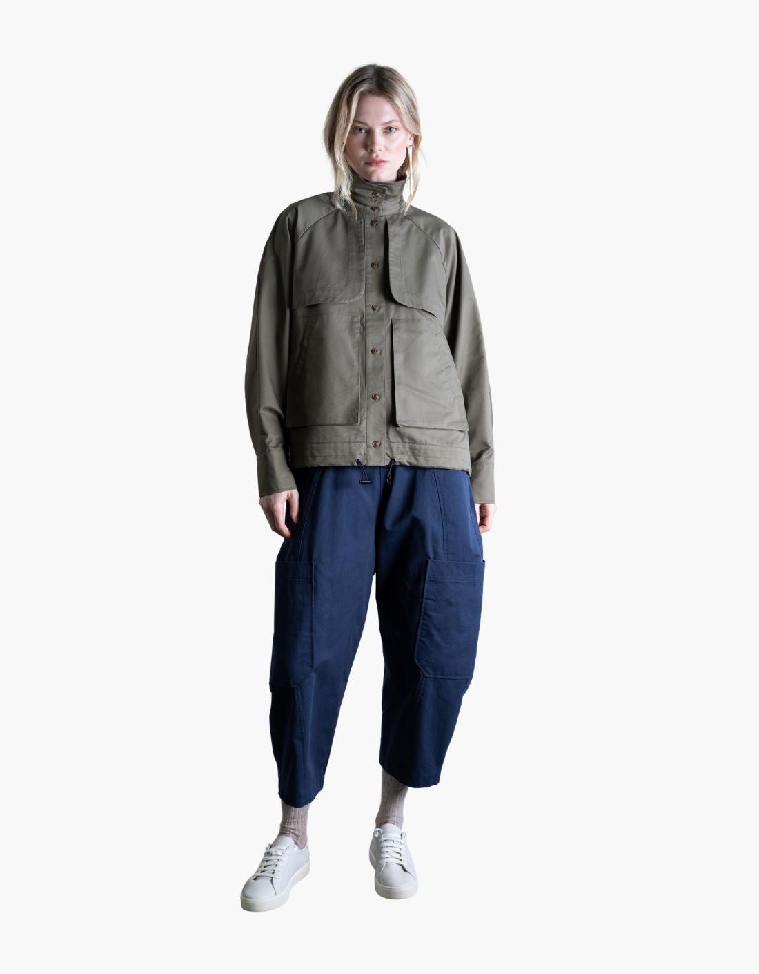 Chaqueta capa algodón bolsillos