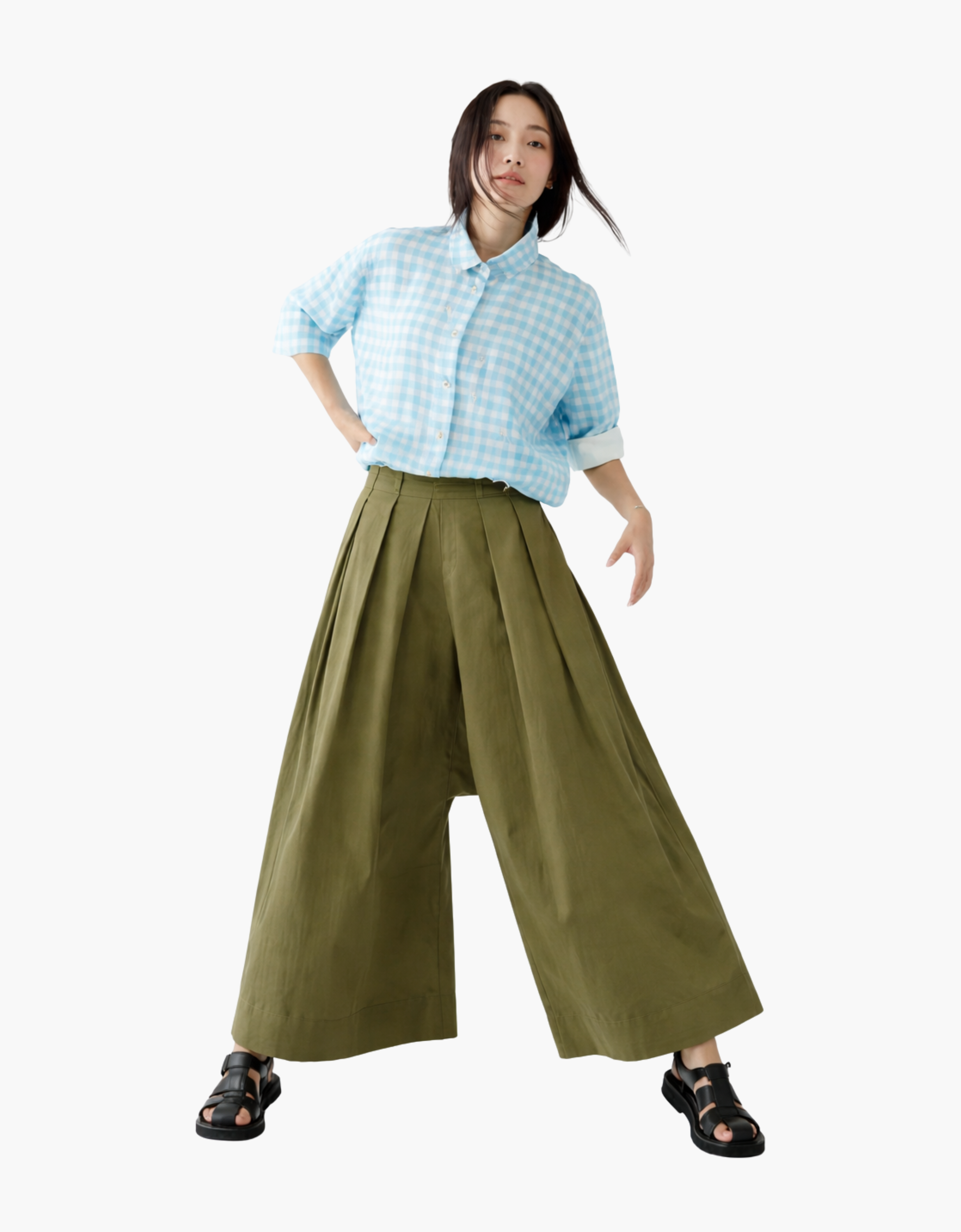 Gukhwa 6-pleat skirt-pants - SONPC070