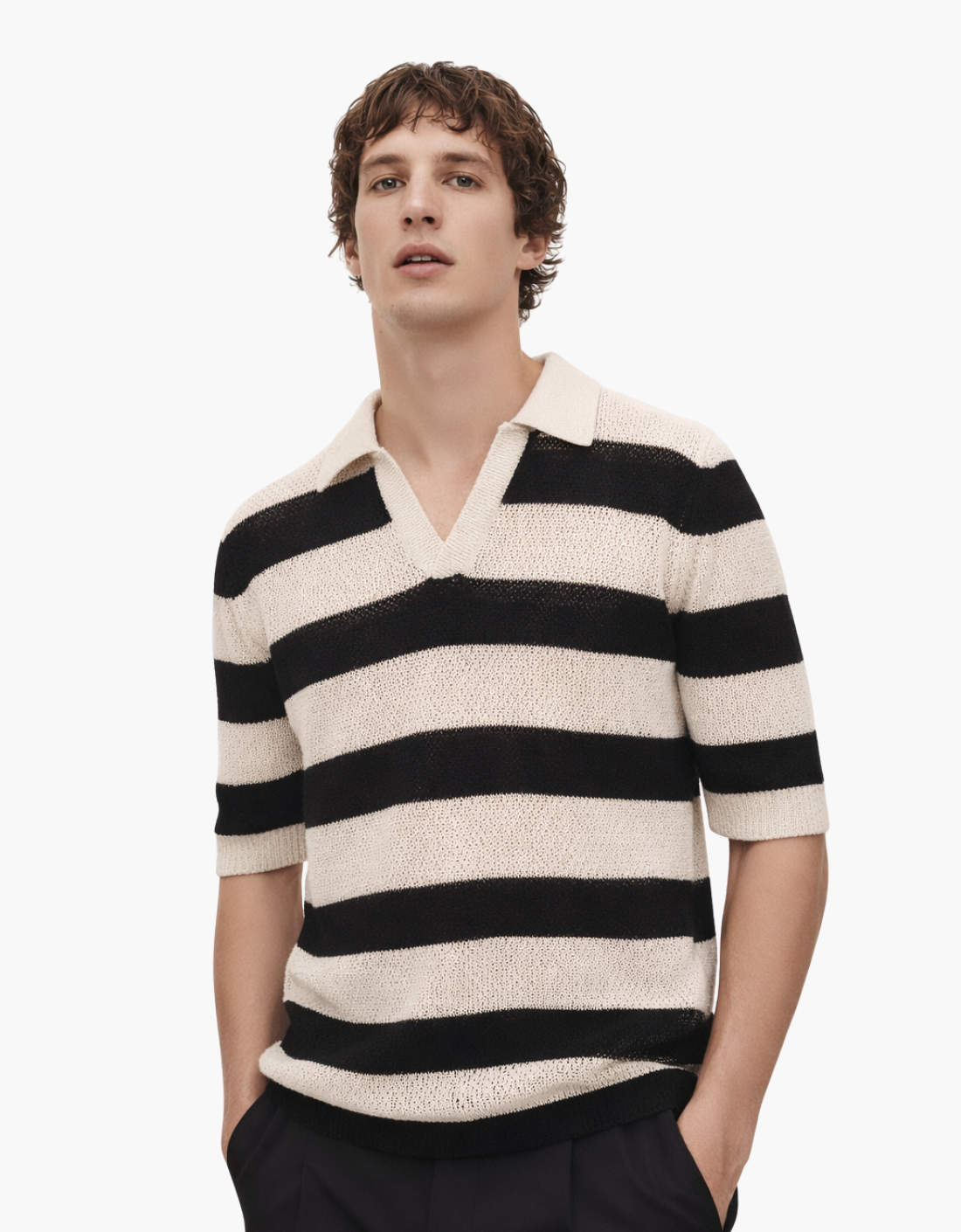 Knit polo shirt