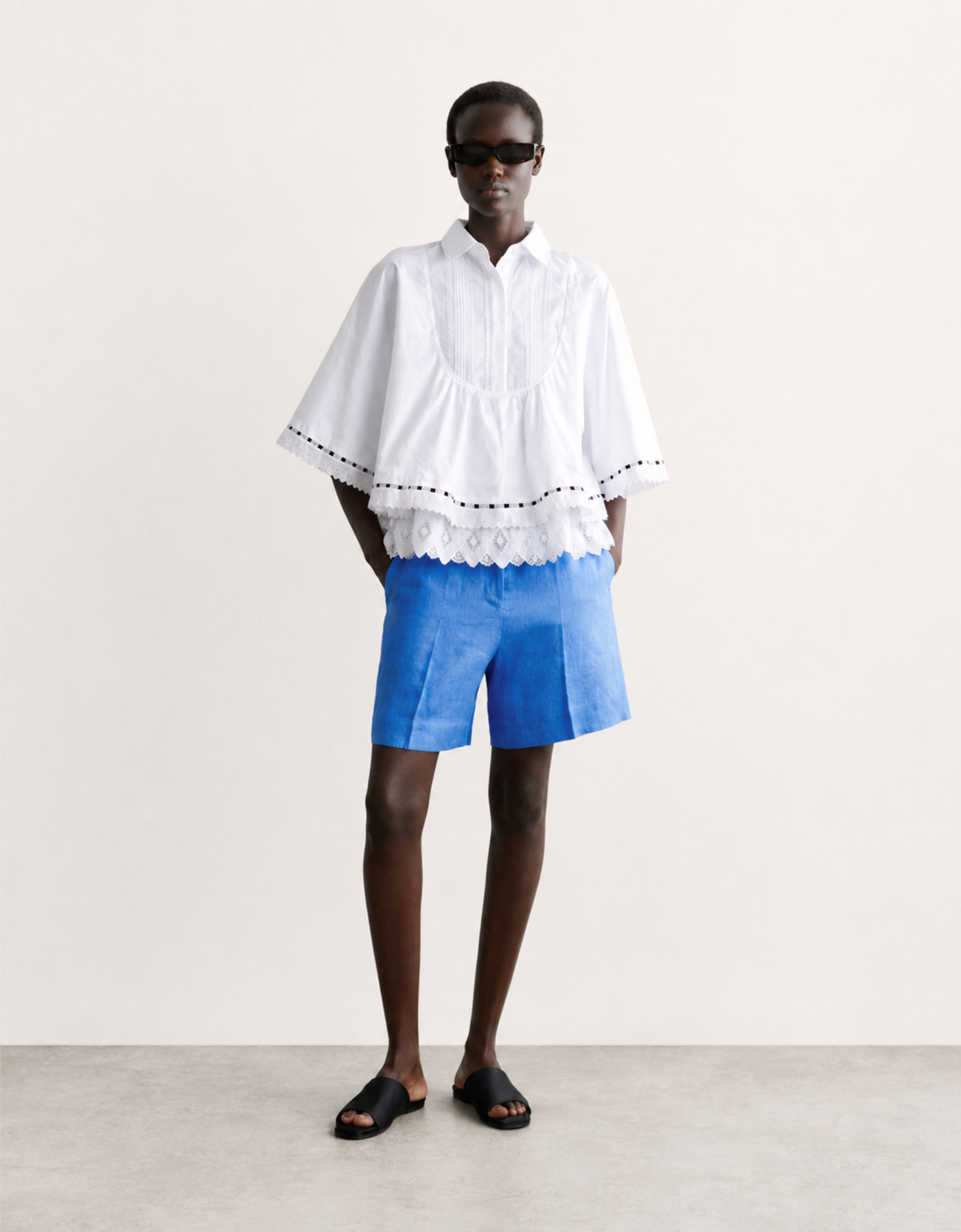 "Flounce" White Shirt