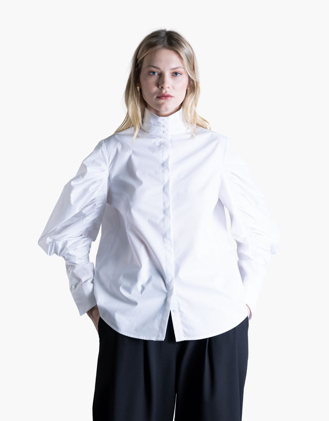 Camisa algodón popelin manga ancha