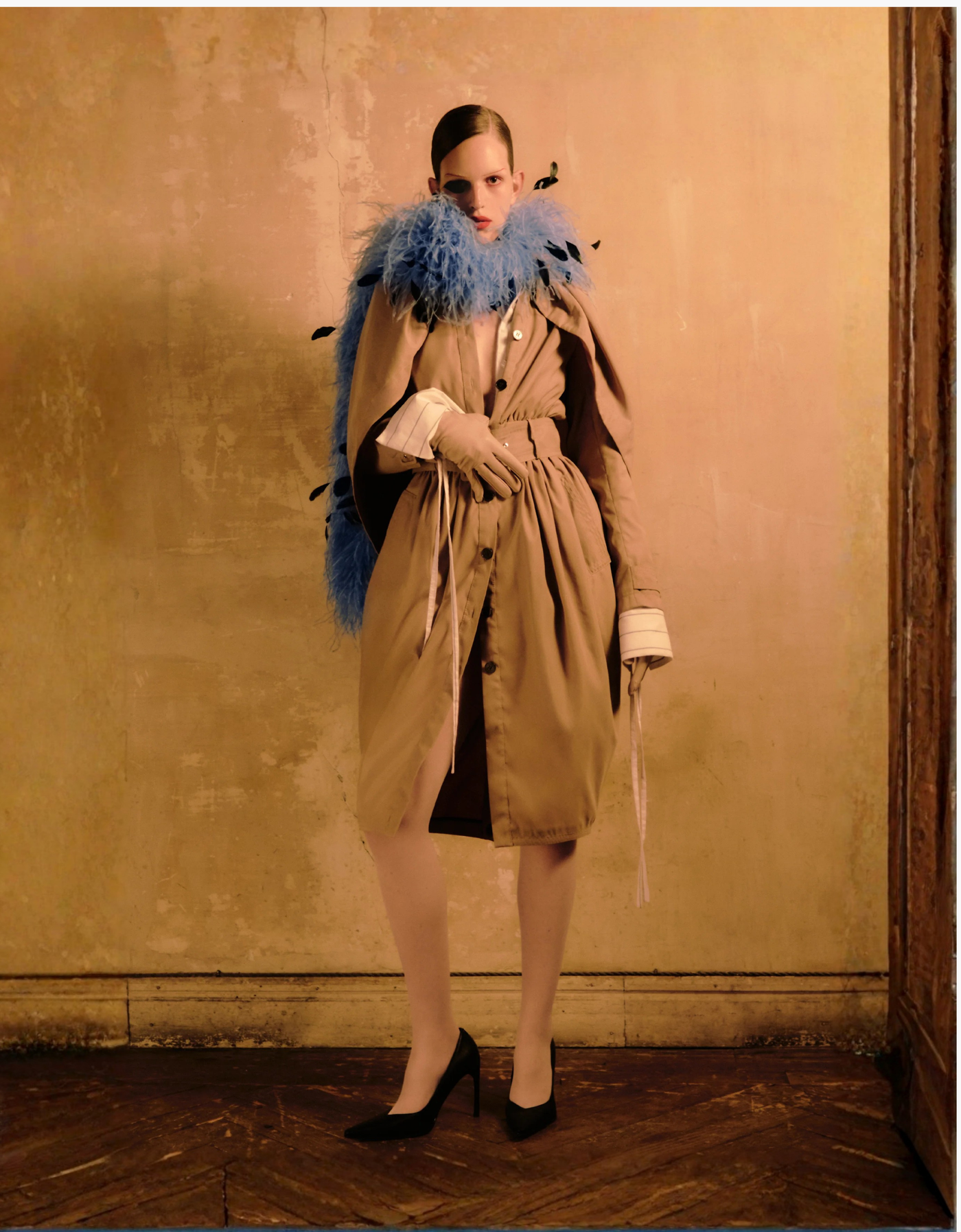 "Cocoon" Trench Coat with Cape