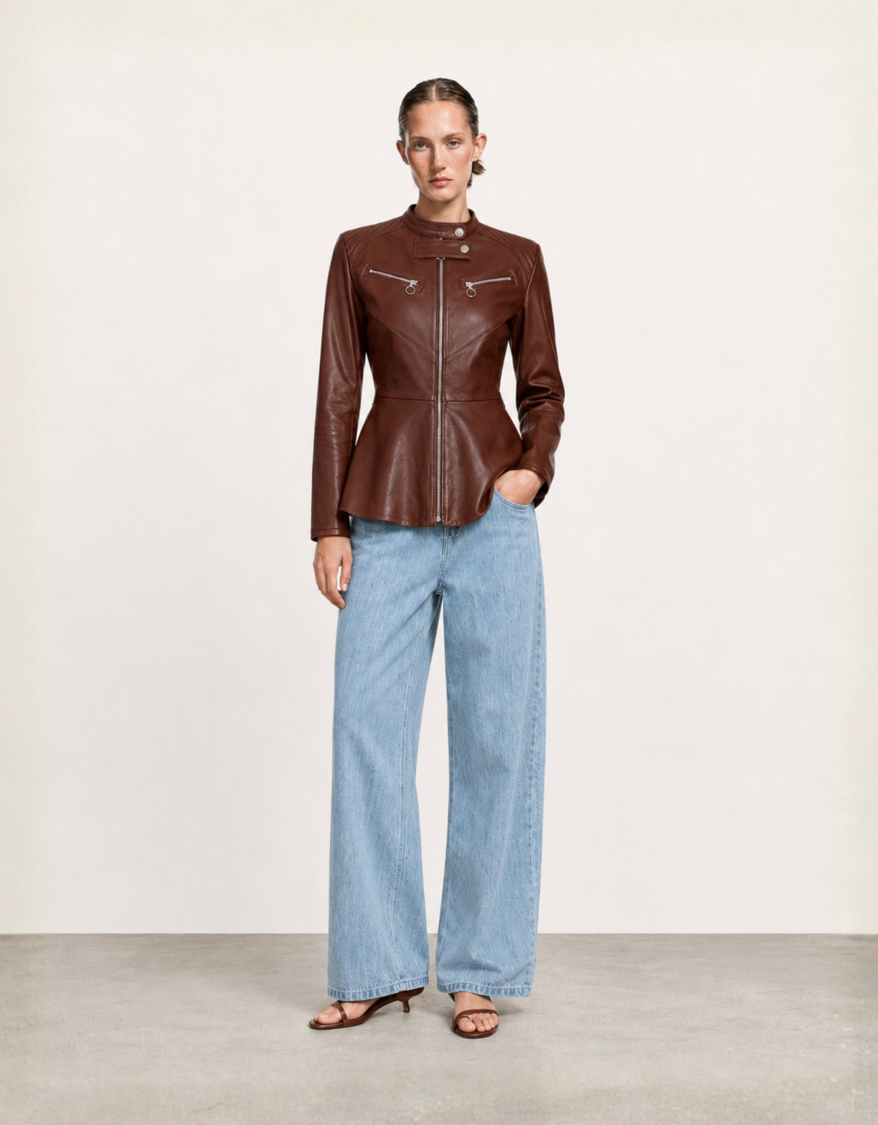 "Structured" leather jacket