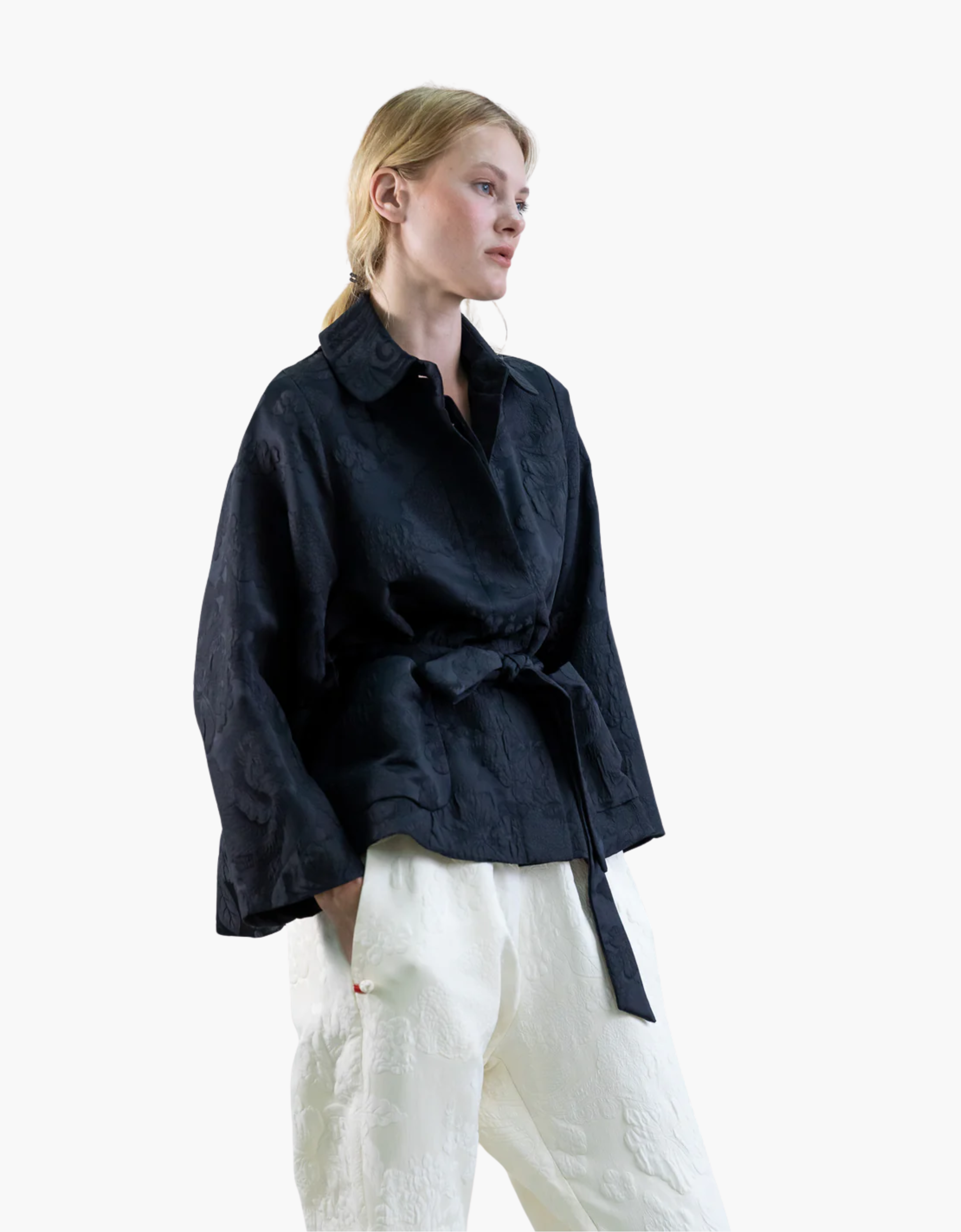 Chaqueta kimono light jaquard chino