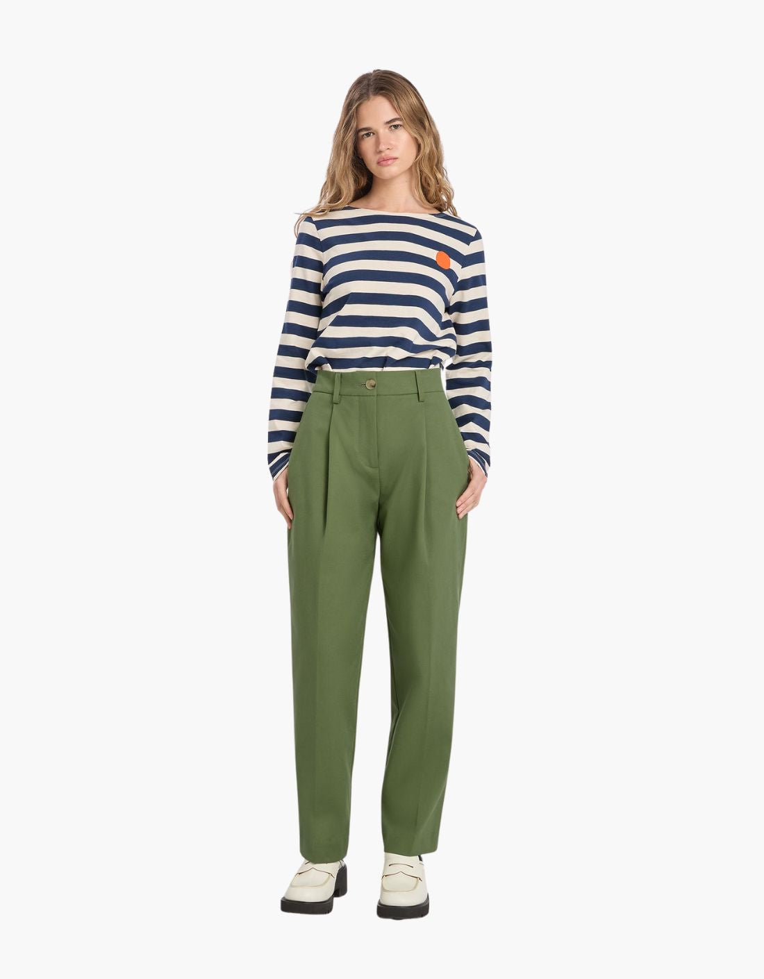 Pantalon tiro alto pinzas "Marina"