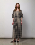 Pantalón ancho "Lino Check"