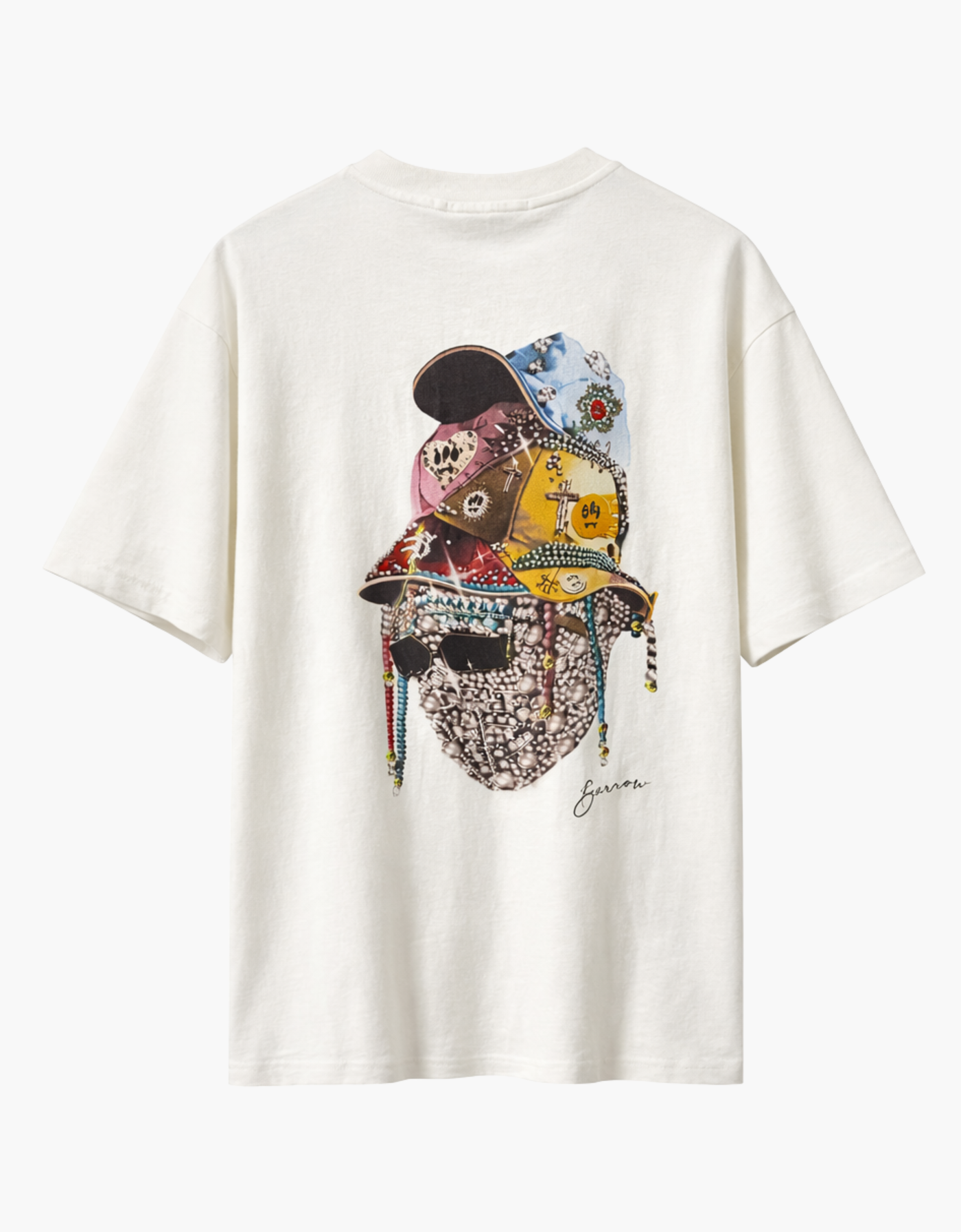 Camiseta print "Gorras calavera"