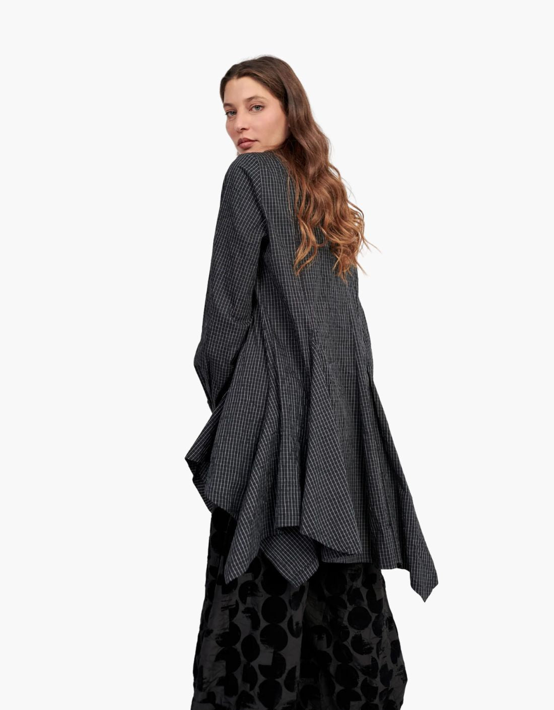 Blusa túnica en tejido arrugado "Marquee Roses"