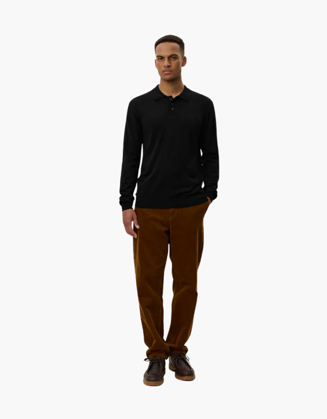 Polo manga larga "Greyson" Negro