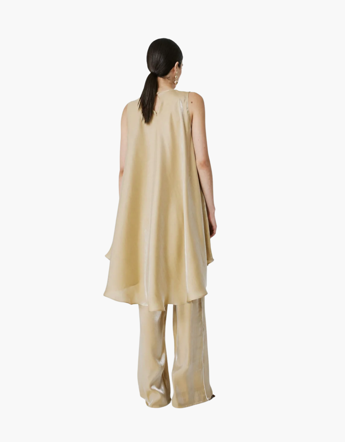 Pantalón "Tessuto Wet" gold