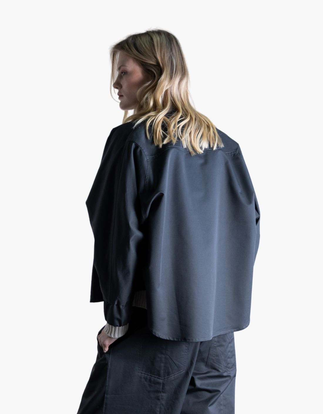 Chaqueta Zipper Algodón satinada