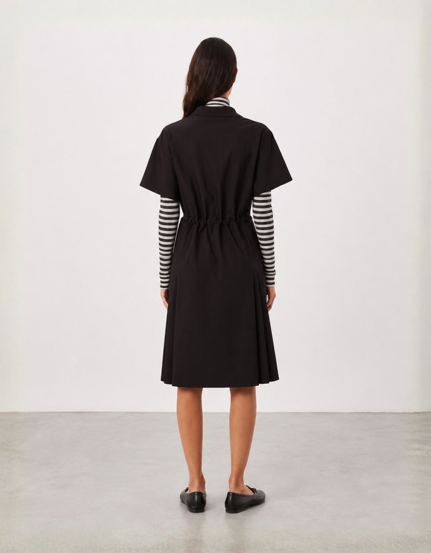 Vestido polo plisado lana