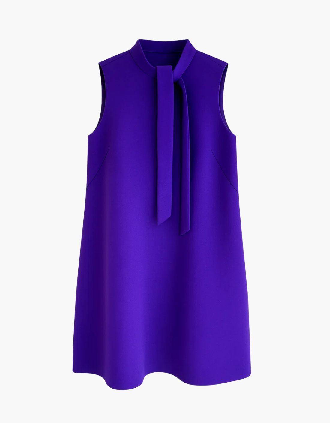 Vestido PSOPHIA morado con lazo, vestido elegante para mujer, con detalles en la parte superior y falda fluida.