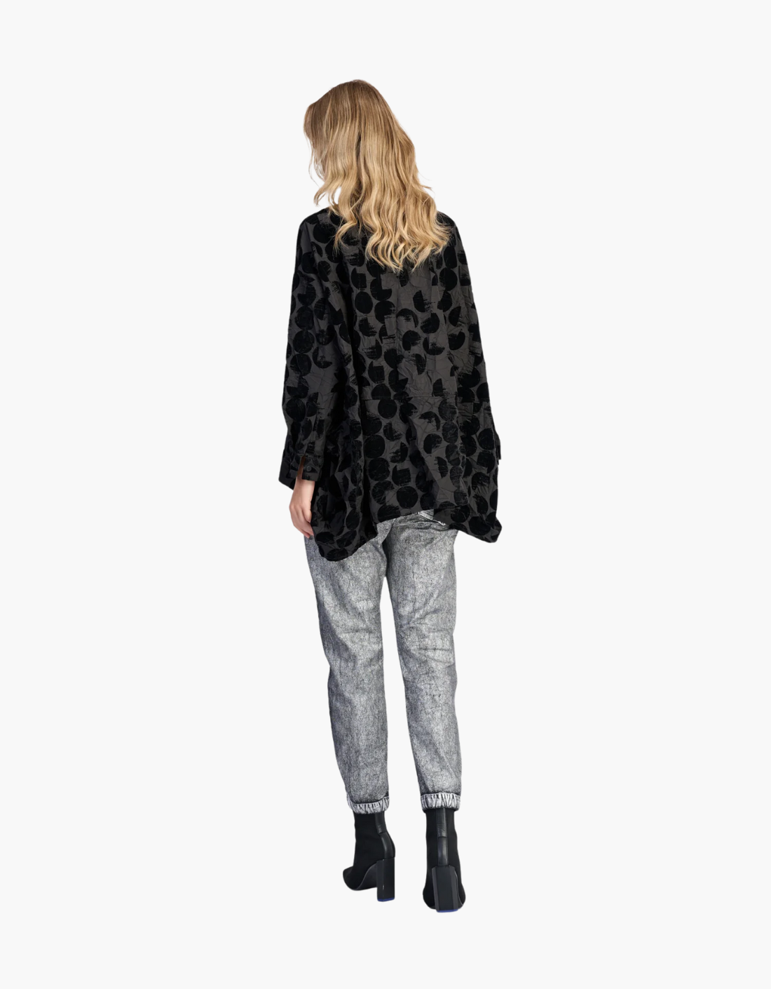 Blusa amplia detalles terciopelo "Crescent"