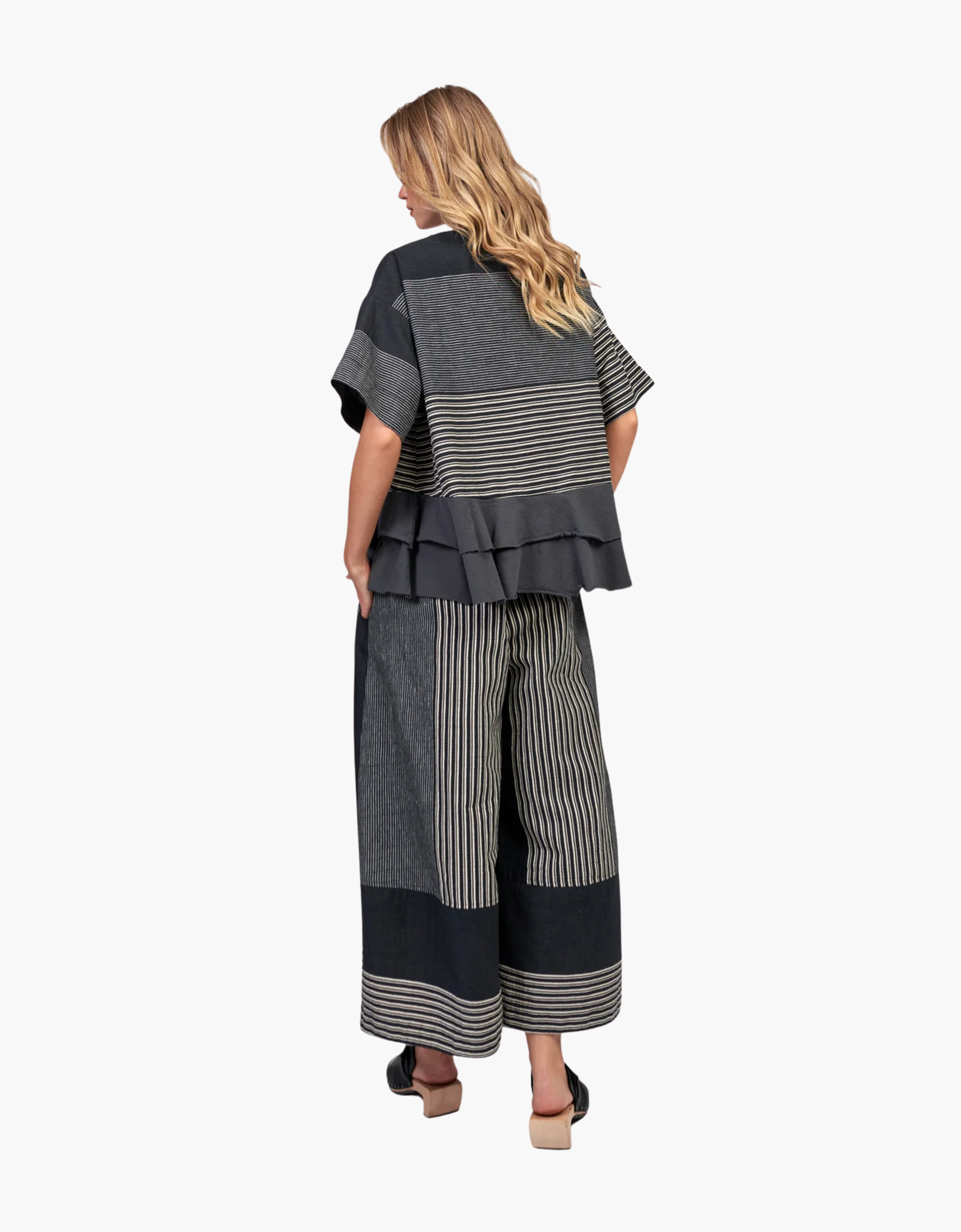 Top tejido de rayas ligero "Darkbar"