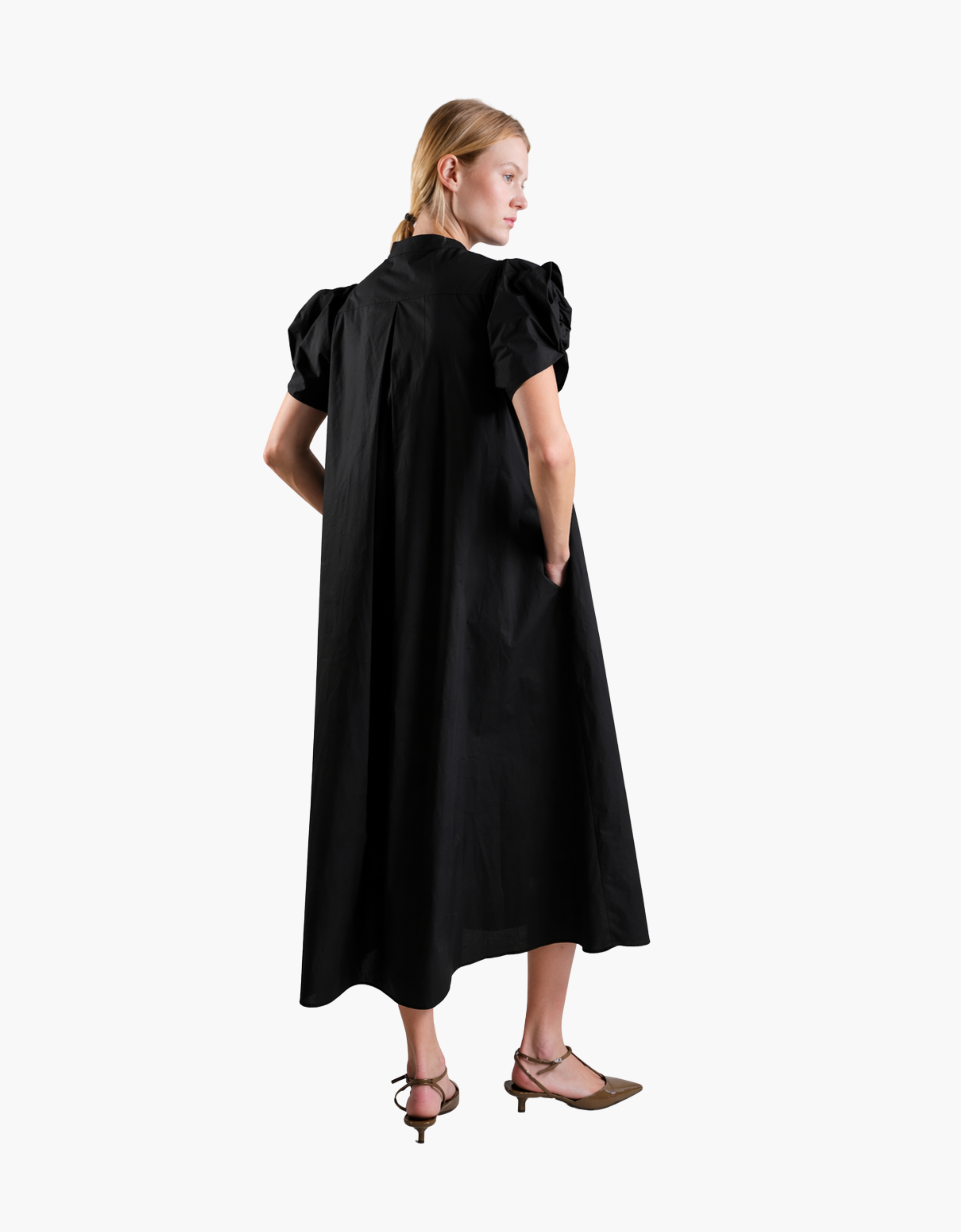 Vestido midi "mangas de flor"