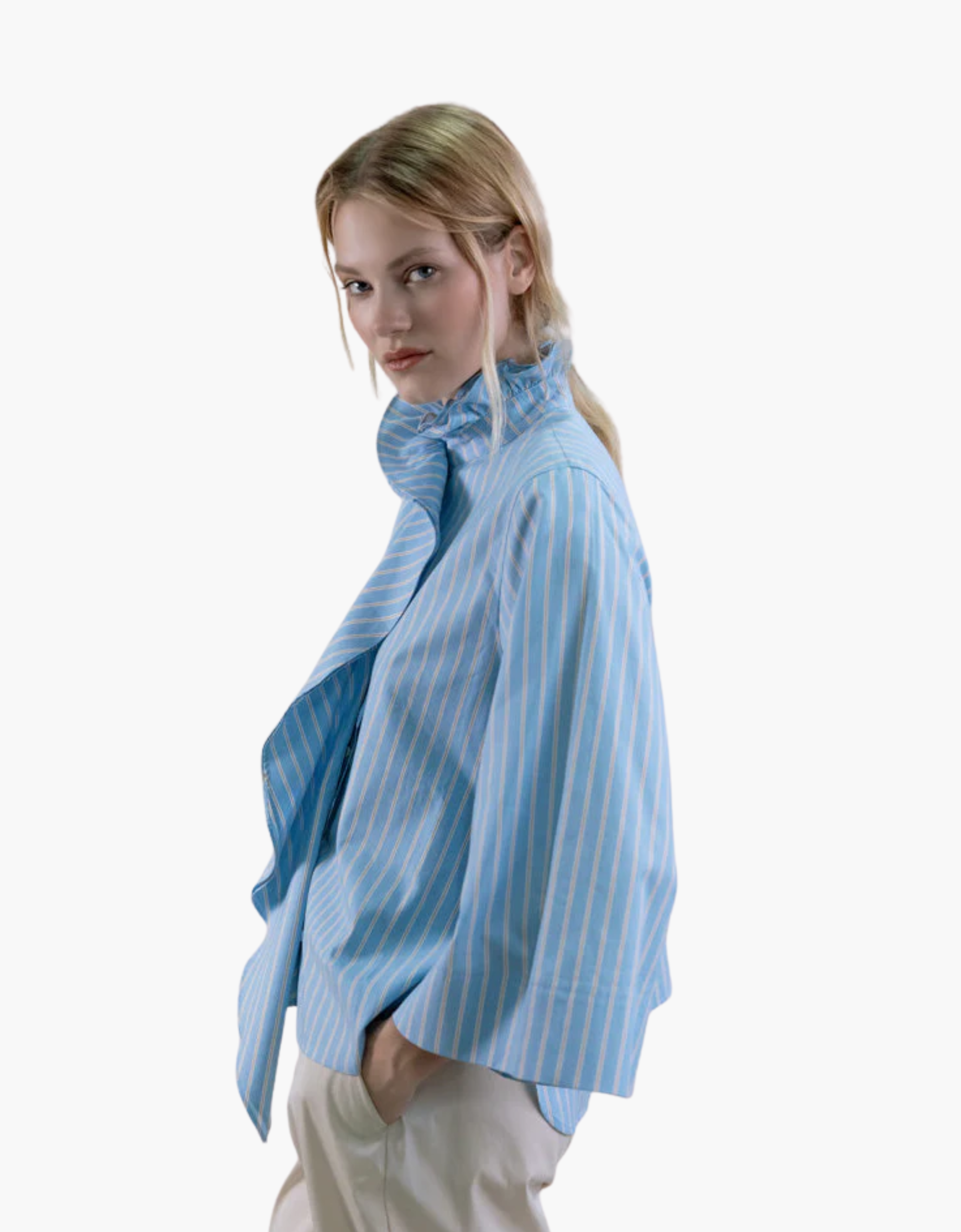 Camisa boxy popelín rayas "Oxford"