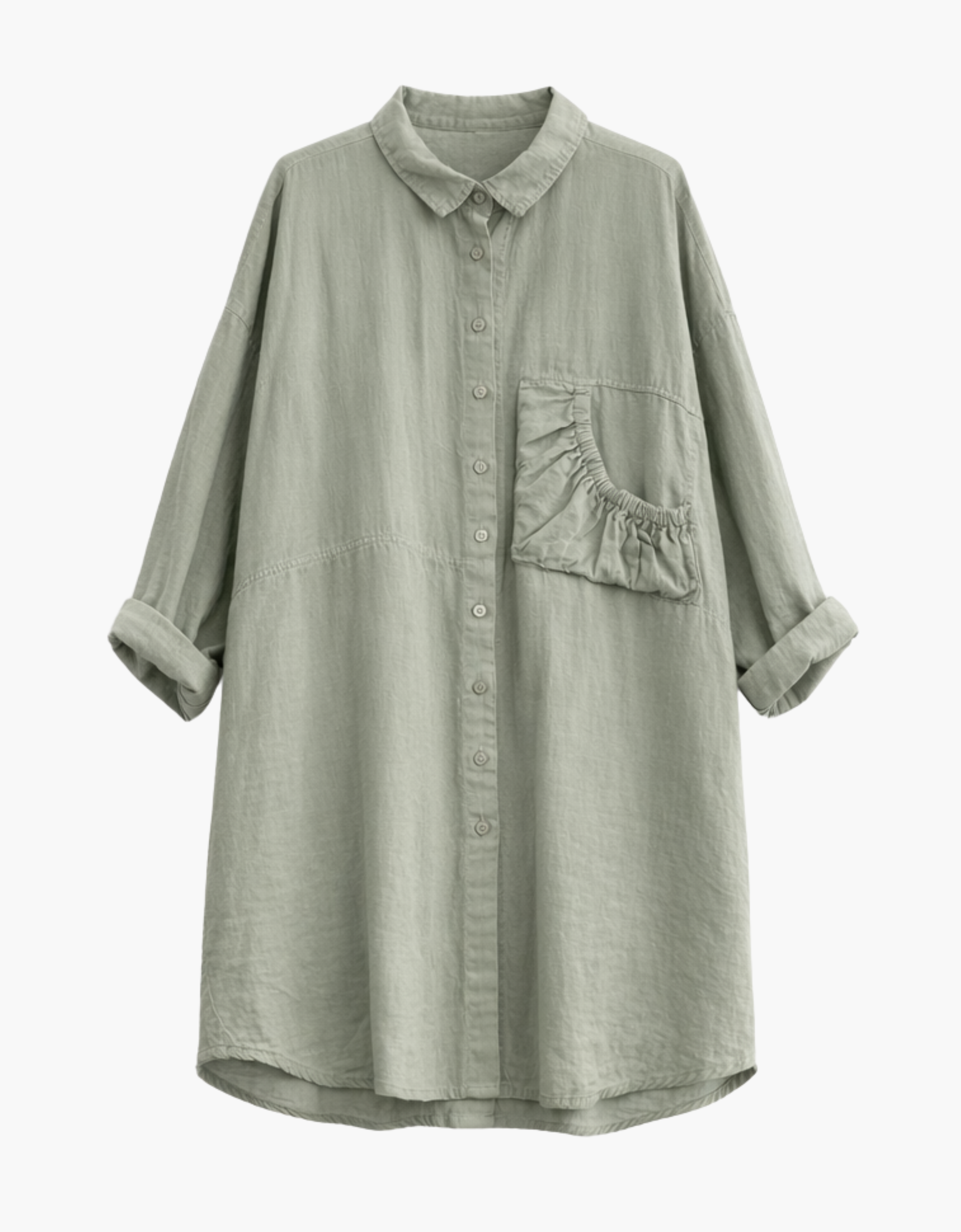 Vestido camisero de lino
