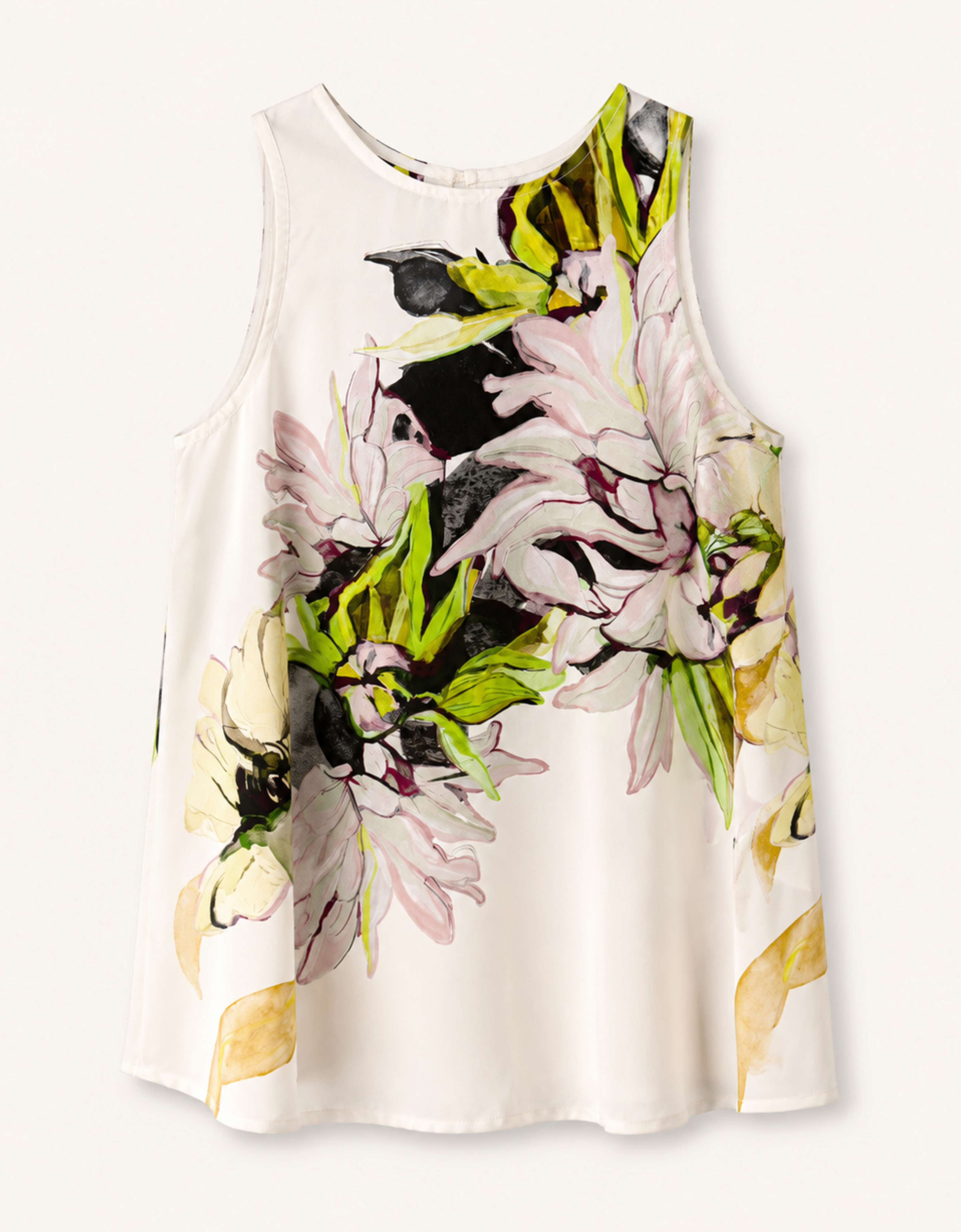 Blusa de seda "Botanical magnolias"