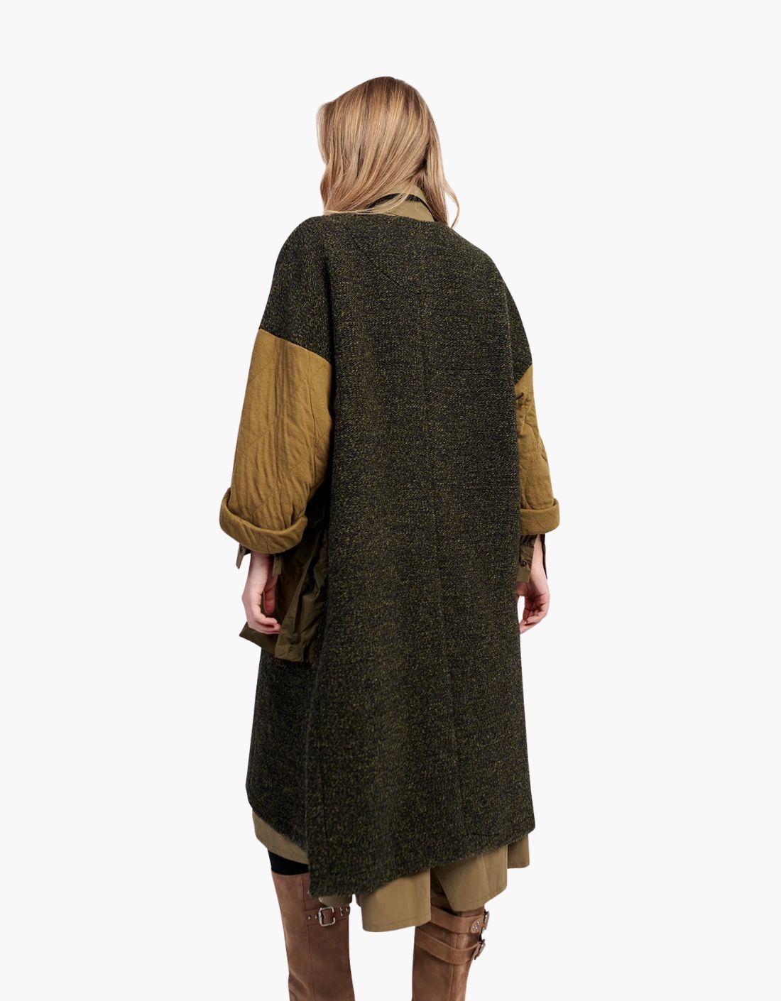 Abrigo maxi en punto con mangas acolchadas "Urban Citadel"