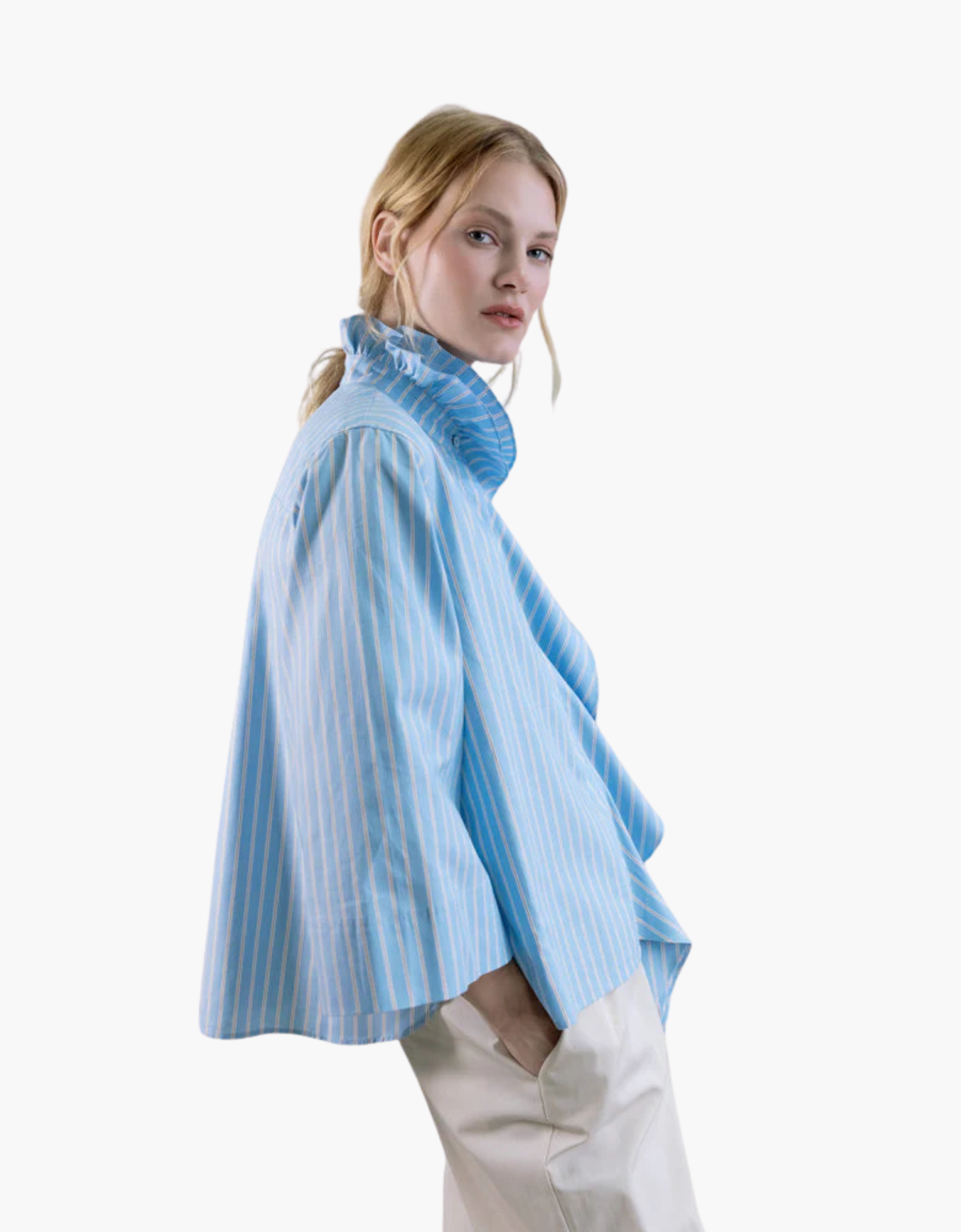 Camisa boxy popelín rayas "Oxford"