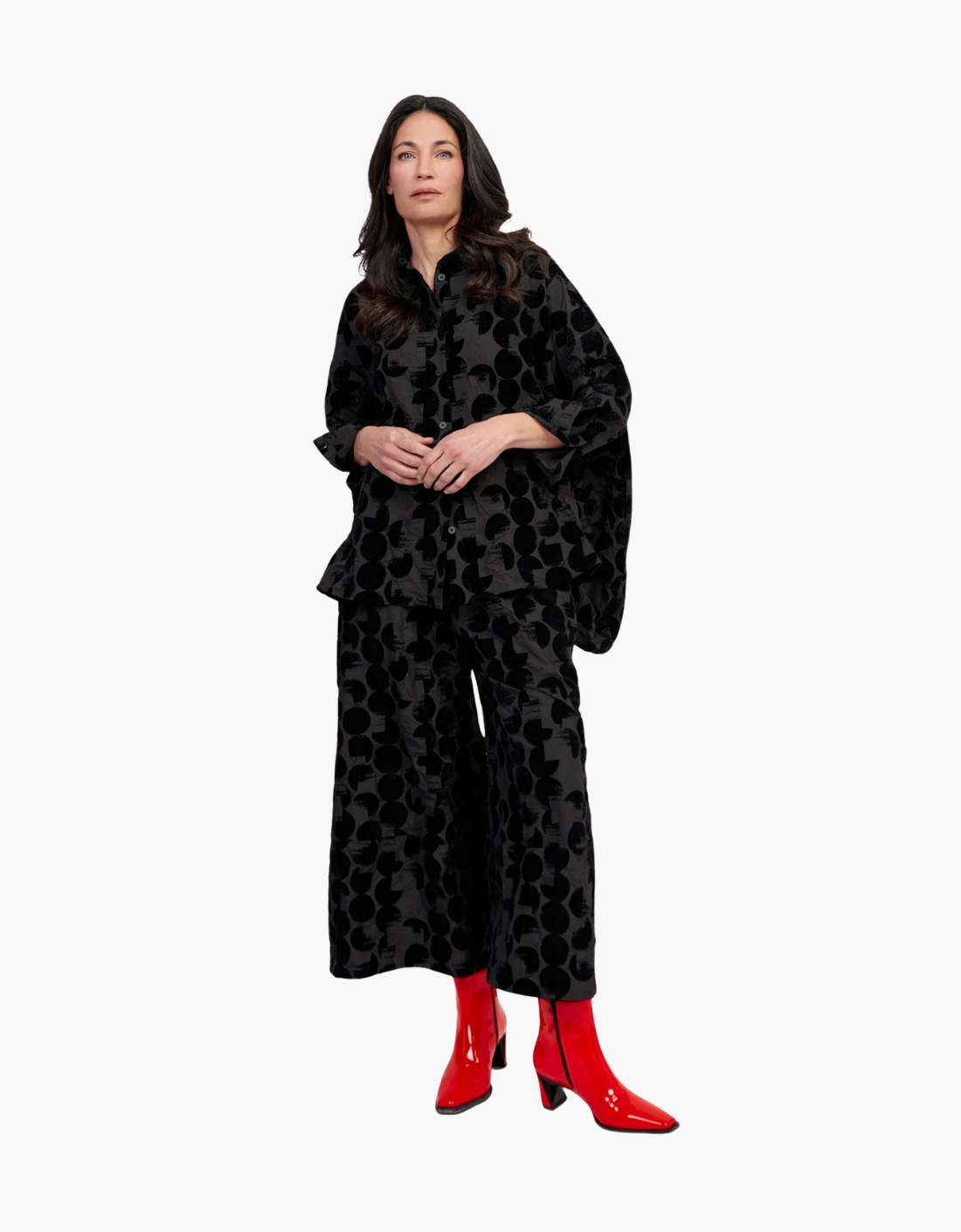 Blusa amplia detalles terciopelo "Crescent"